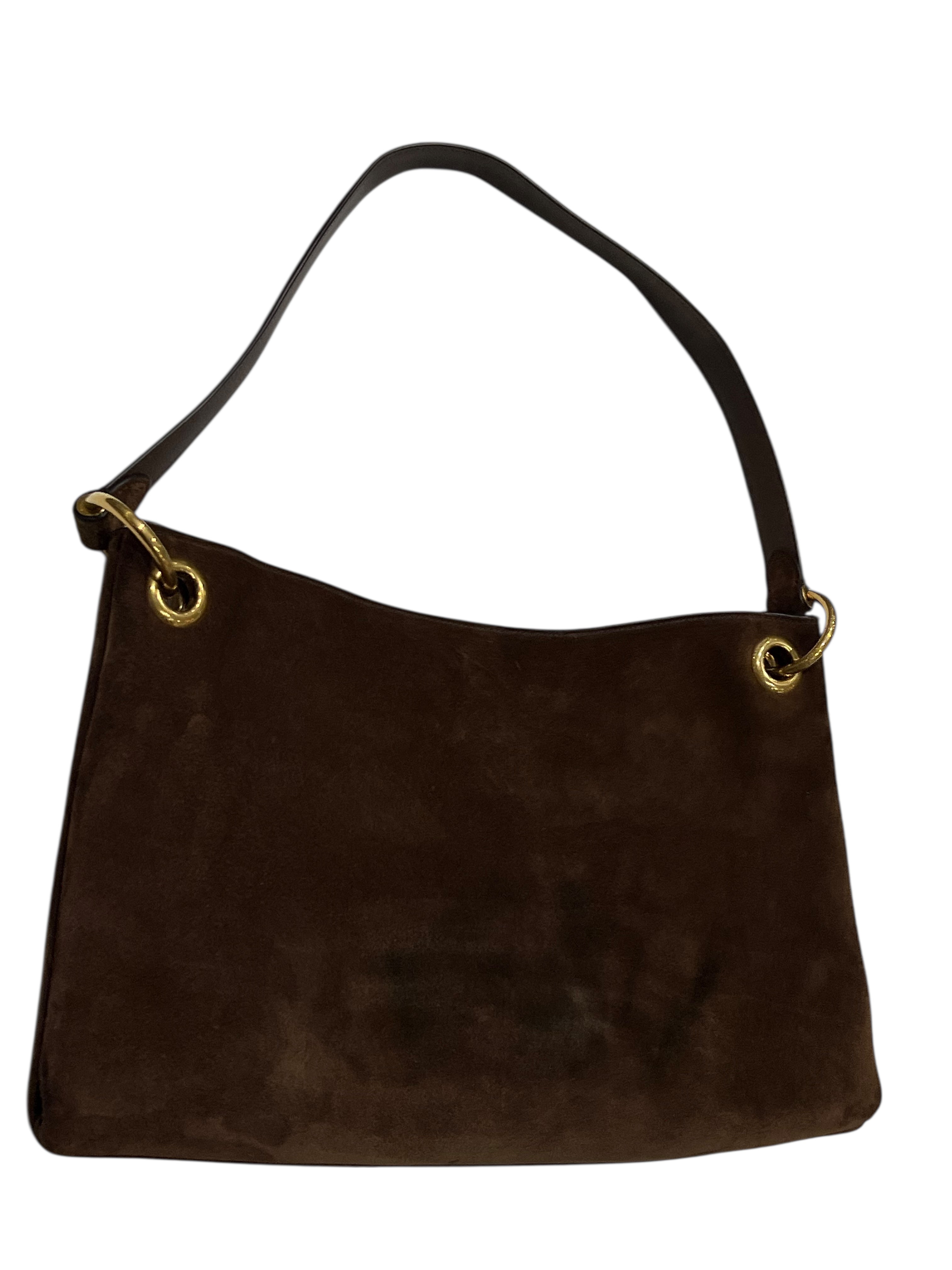 PRADA - sac Étude en daim chocolat