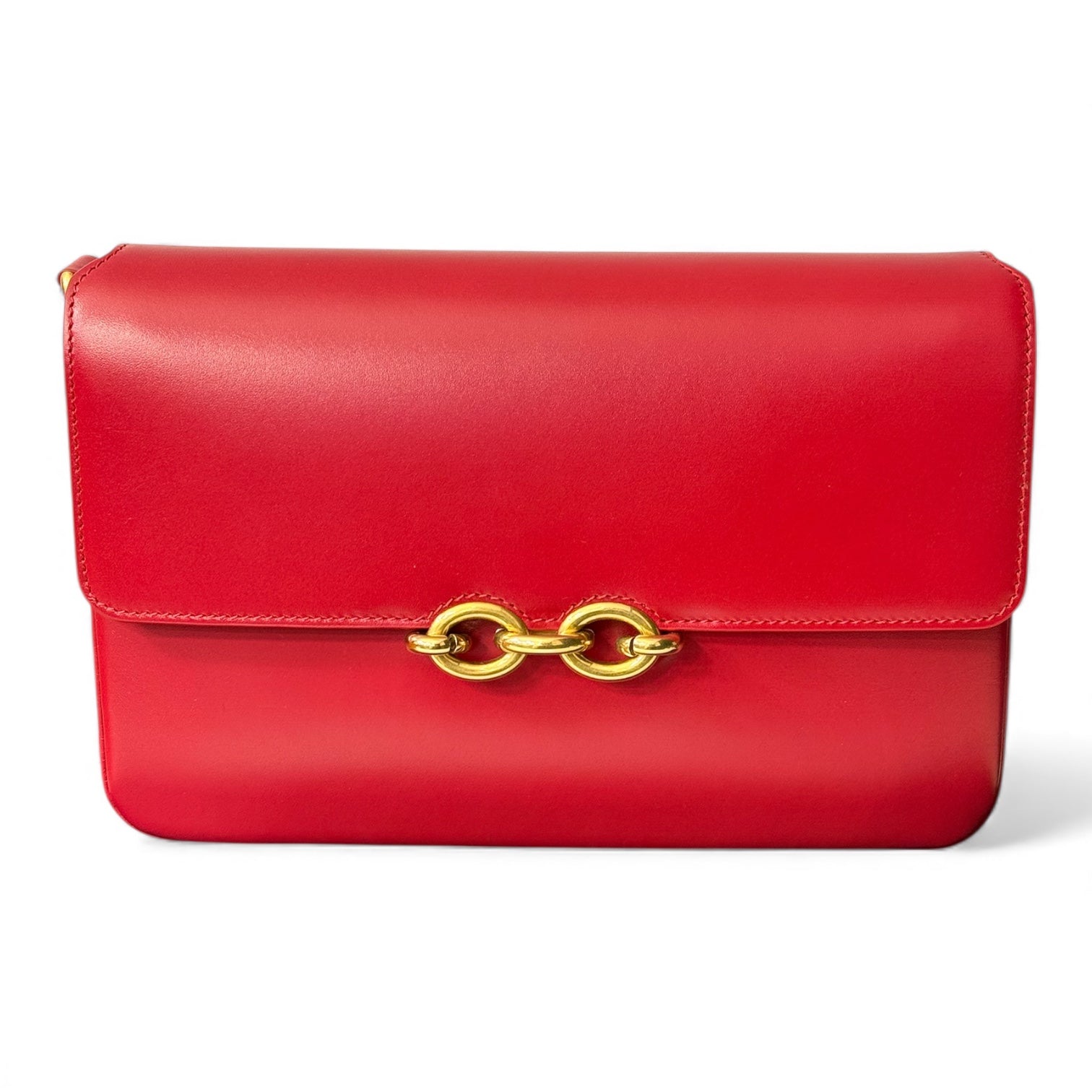 Saint Laurent - Sac Le Maillon en cuir rouge