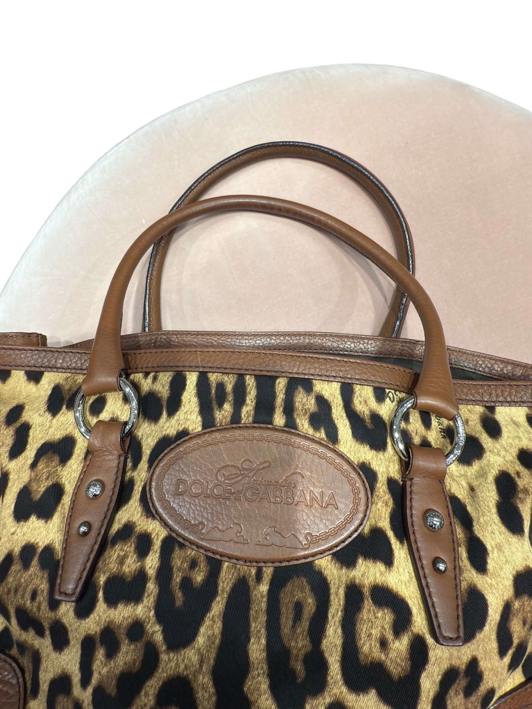Dolce & Gabbana - Sac cabas en tissus léopard