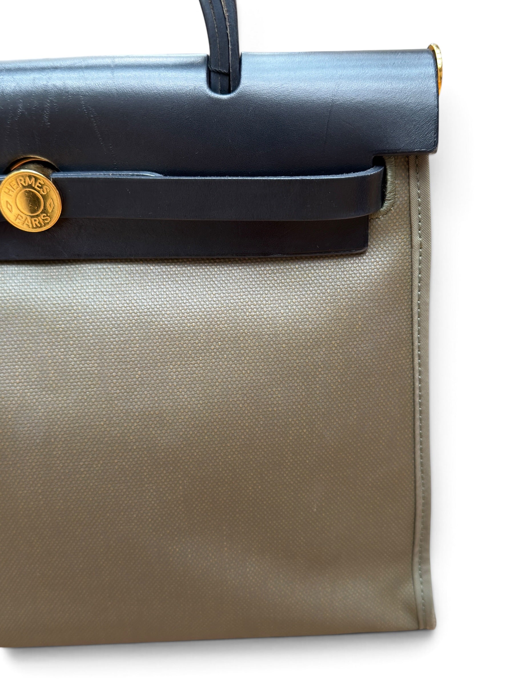 Hermès - Sac Herbag 31 Kaki et Noir