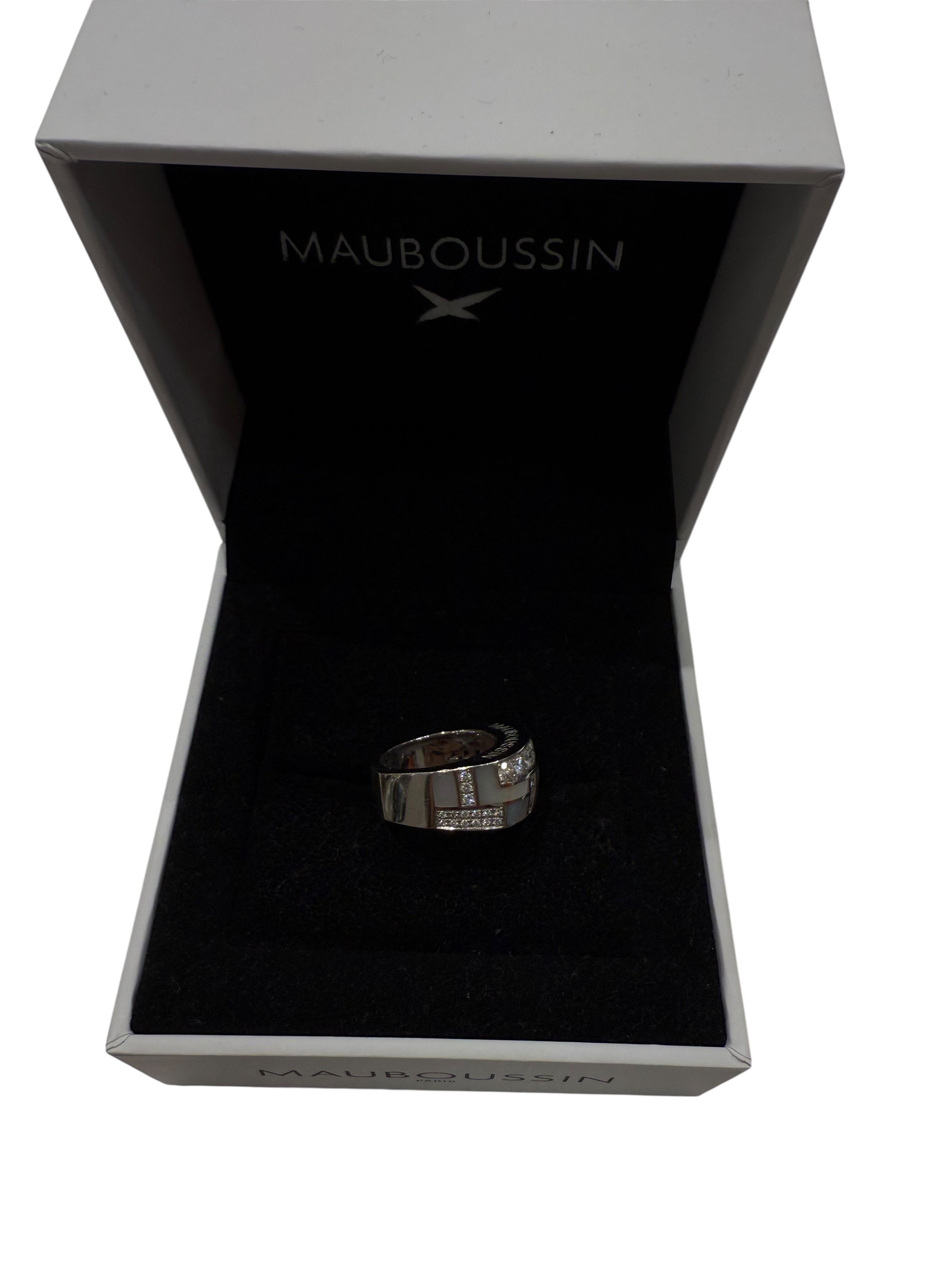 Mauboussin Bague Belle de jour Or blanc Nacre, Diamant