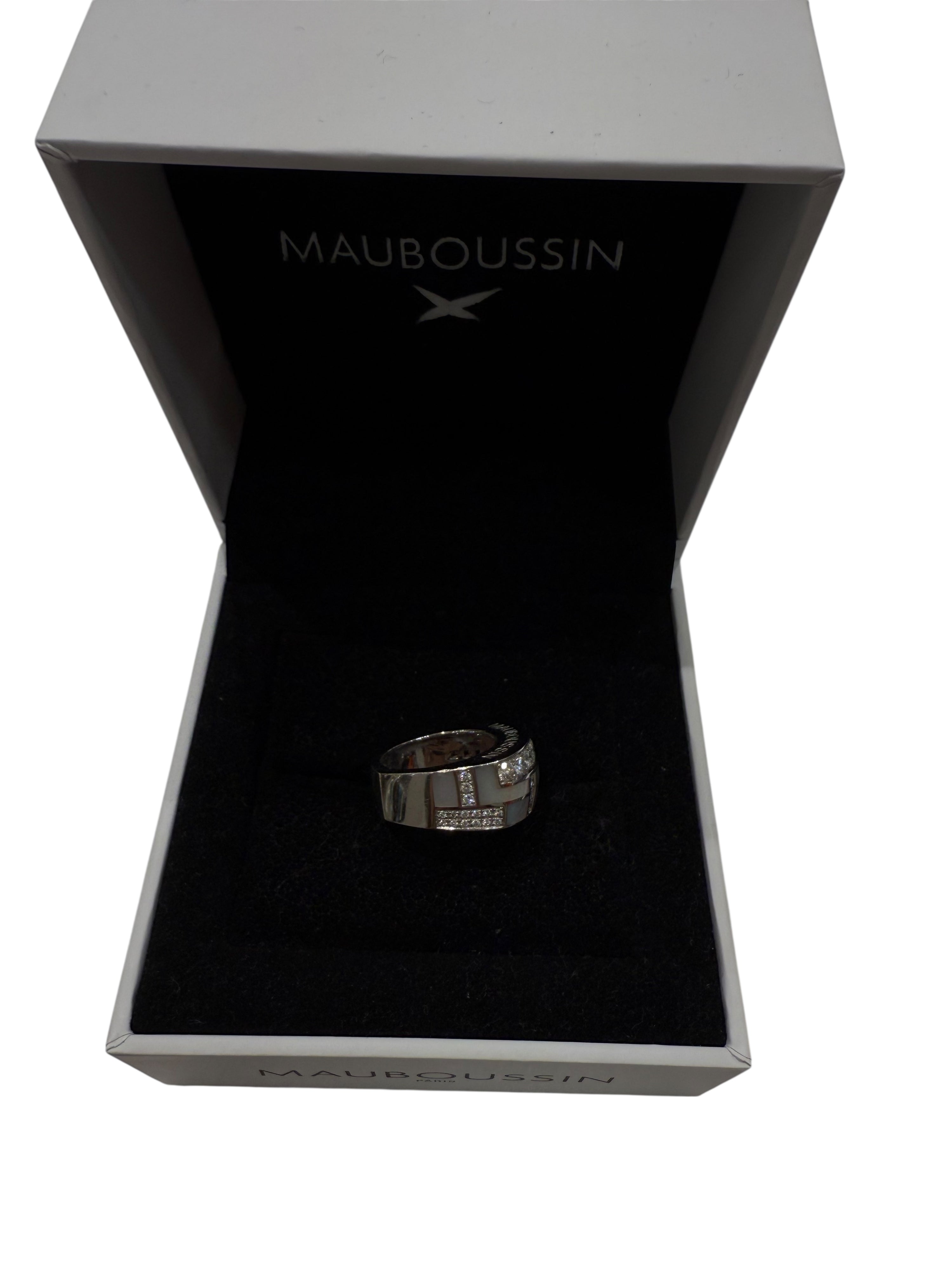 Mauboussin Ring Belle de jour Weißgold Perlmutt, Diamant