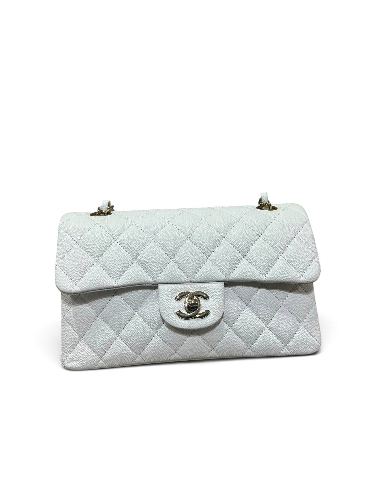 Chanel - Timeless Classique bianca in pelle caviar