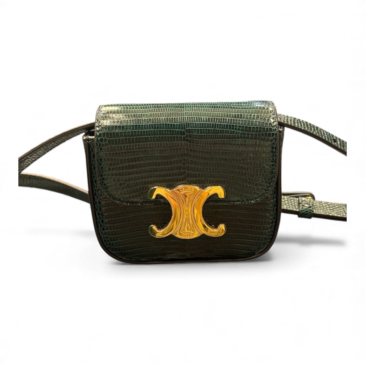Celine - Mini borsa Triomphe in pelle di lucertola
