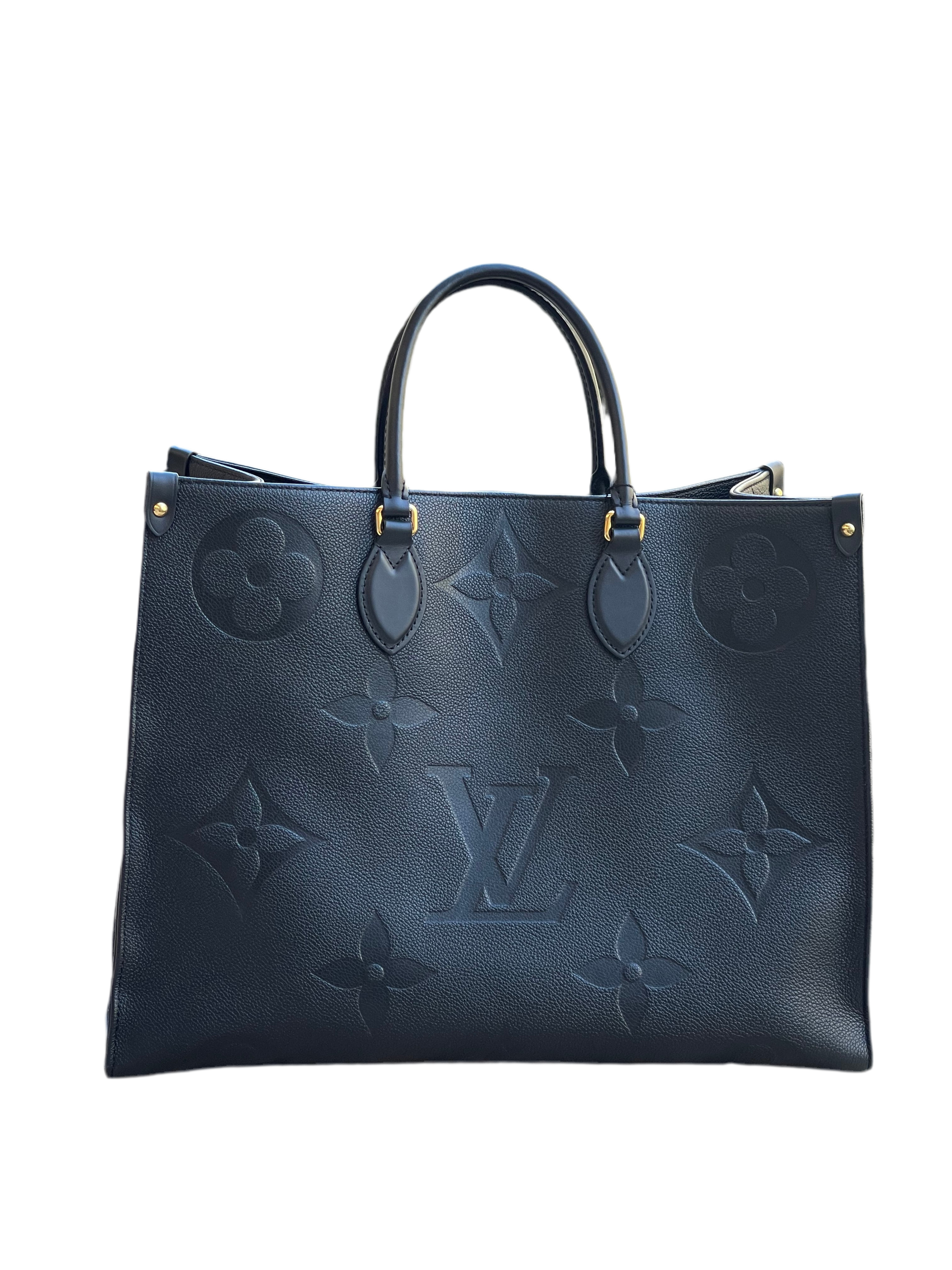 Louis Vuitton – Onthego GM-Einkaufstasche aus schwarzem Leder
