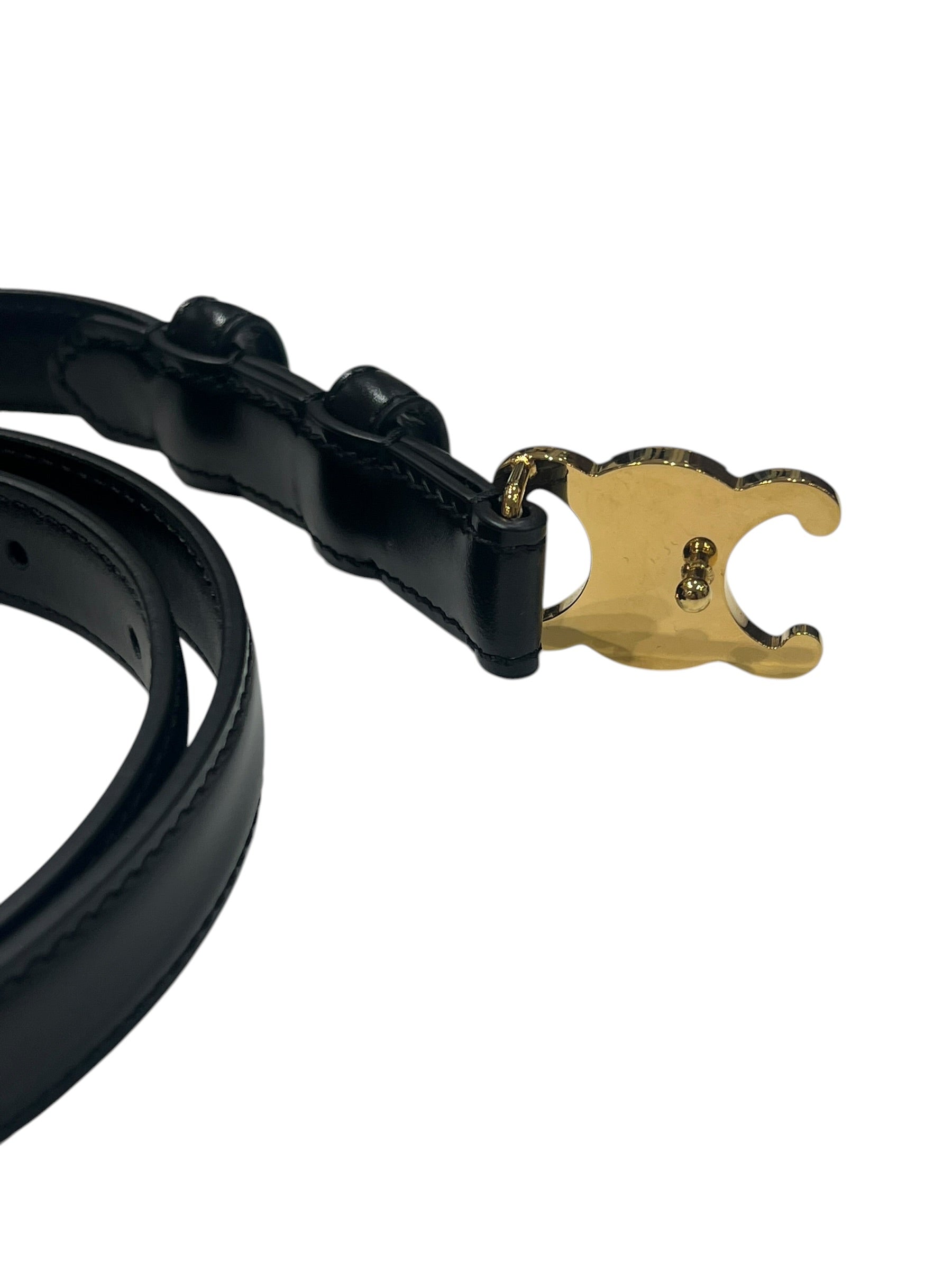 Céline - ceinture triomphe pm cuir noir t80