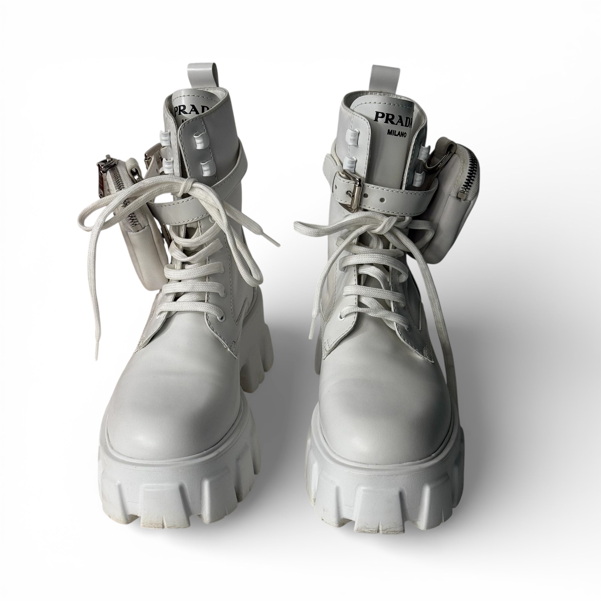 Prada - Bottines Moonlight T.39 blanches