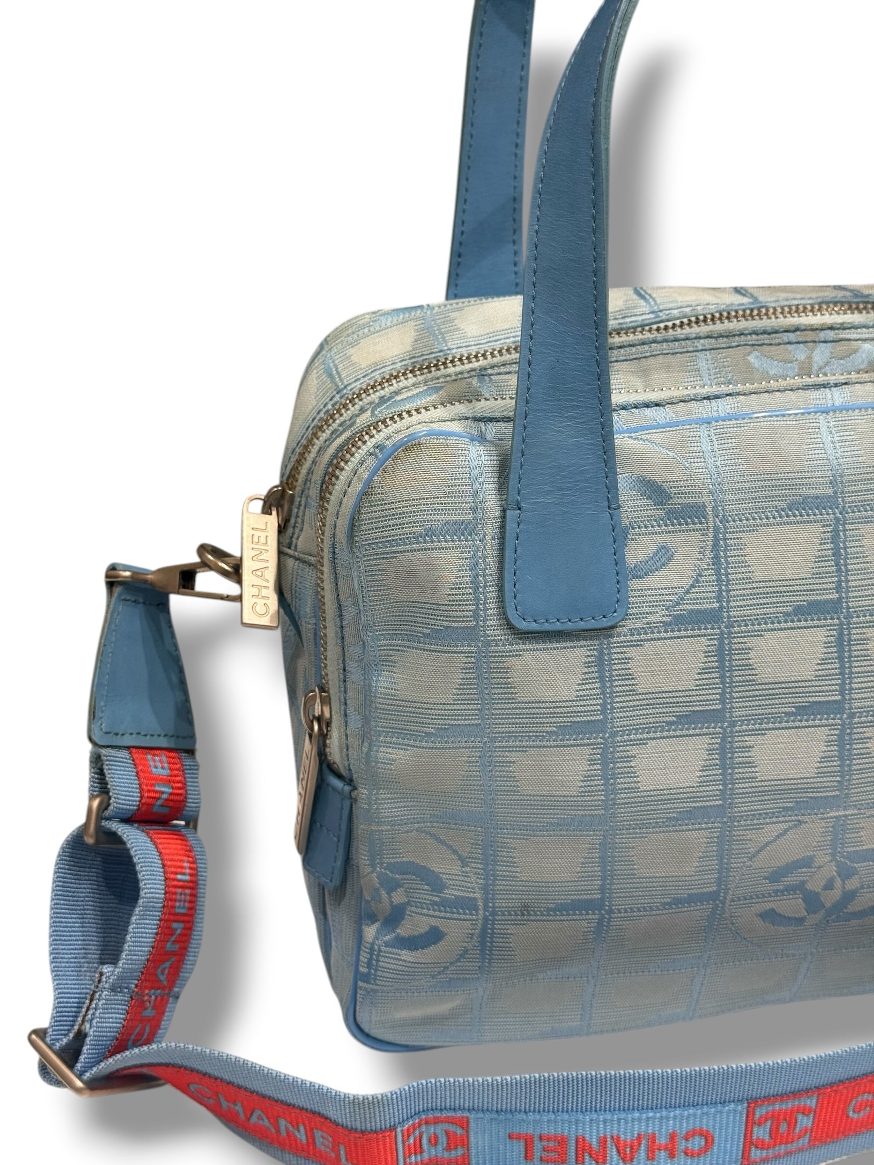 Chanel - Sac Toile bowling bleu