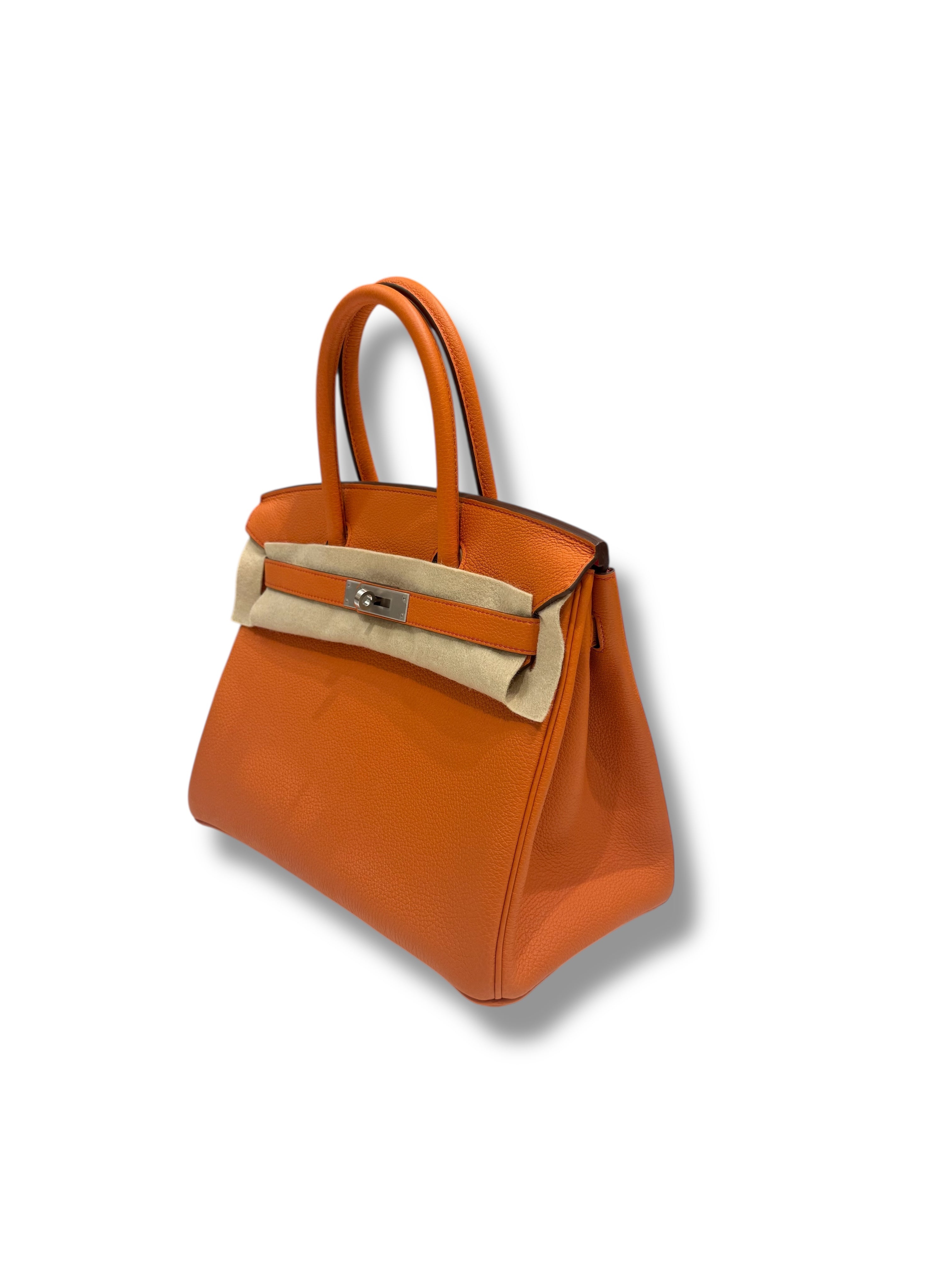 Hermès - Sac Birkin 30 Orange H et Rouge Coeur Commande spéciale