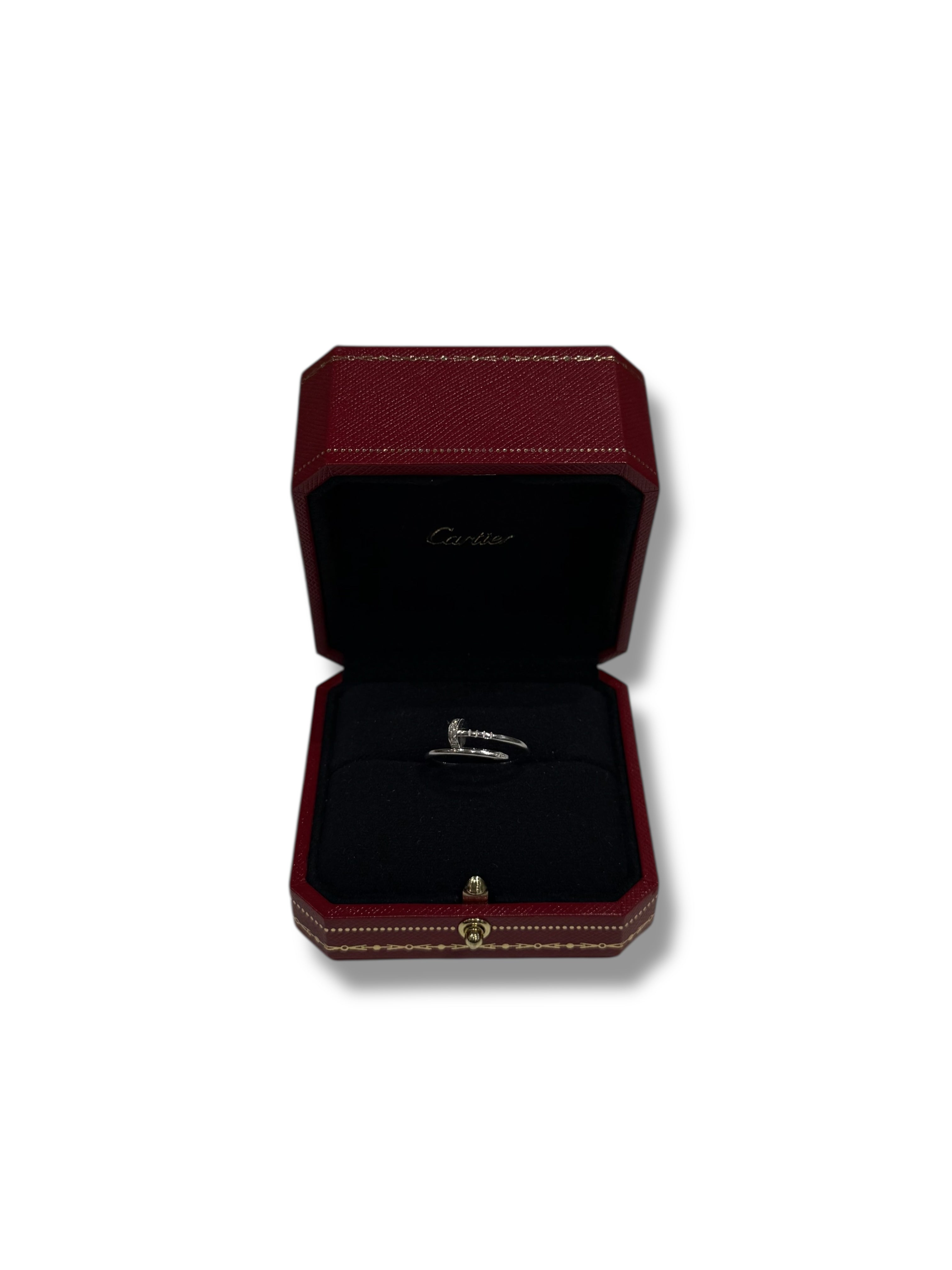 Cartier - Bague juste un clou or gris et diamants T.56