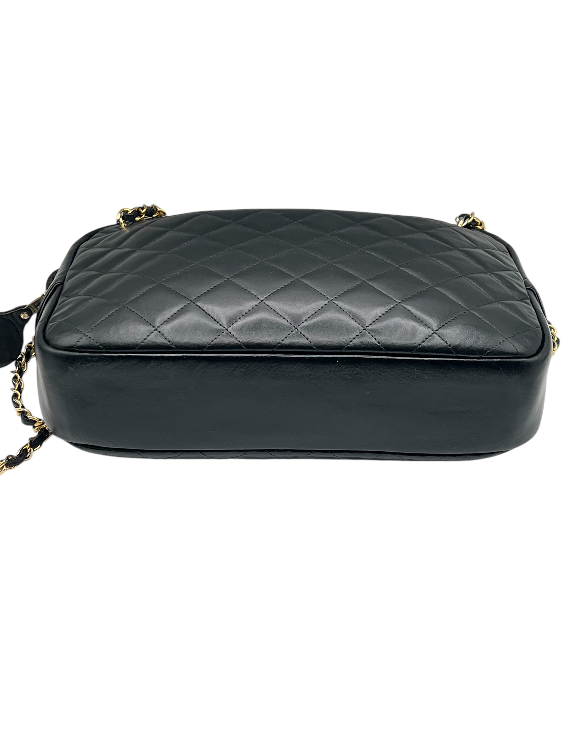 Chanel - sac caméra cuir noir vintage