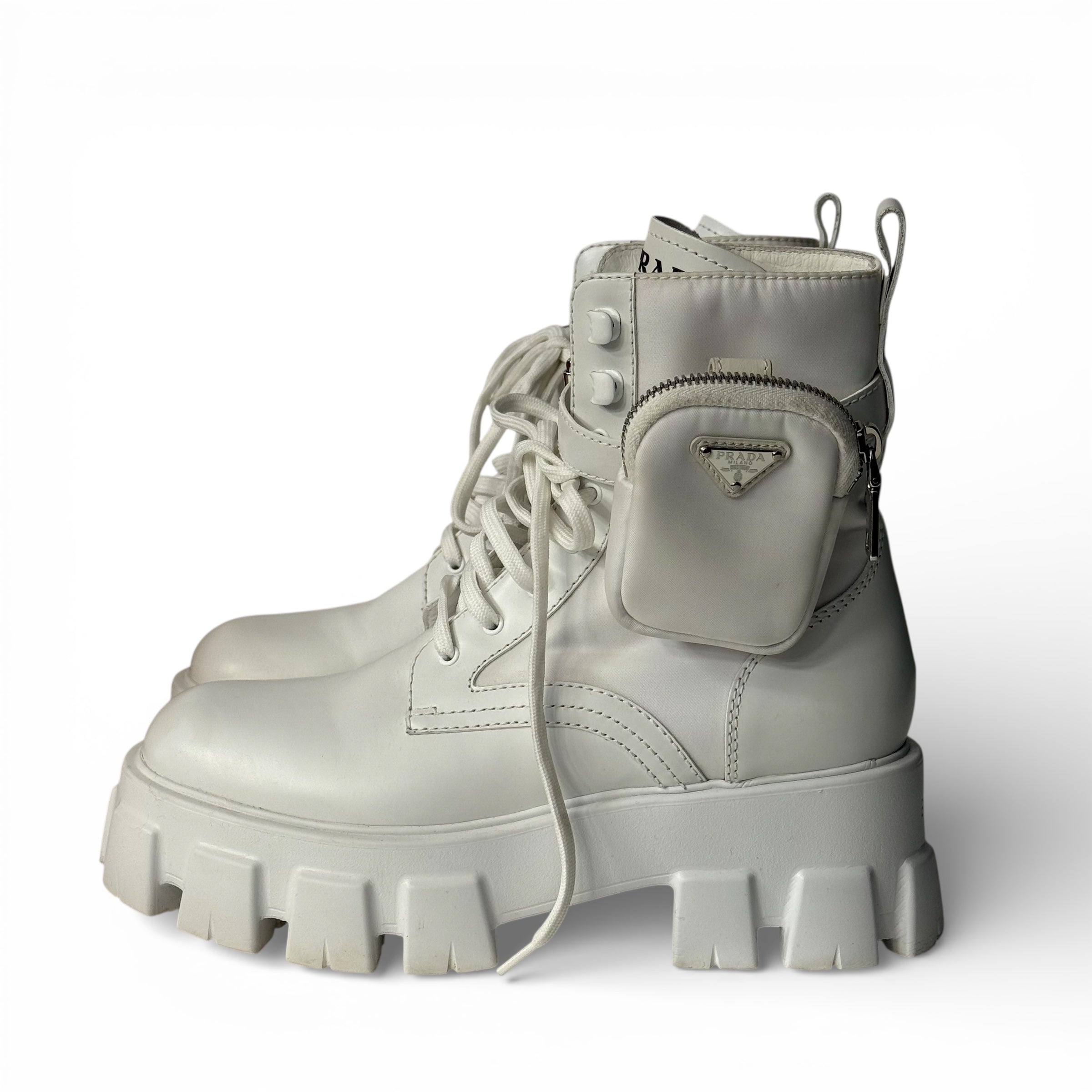 Prada - Bottines Moonlight T.39 blanches