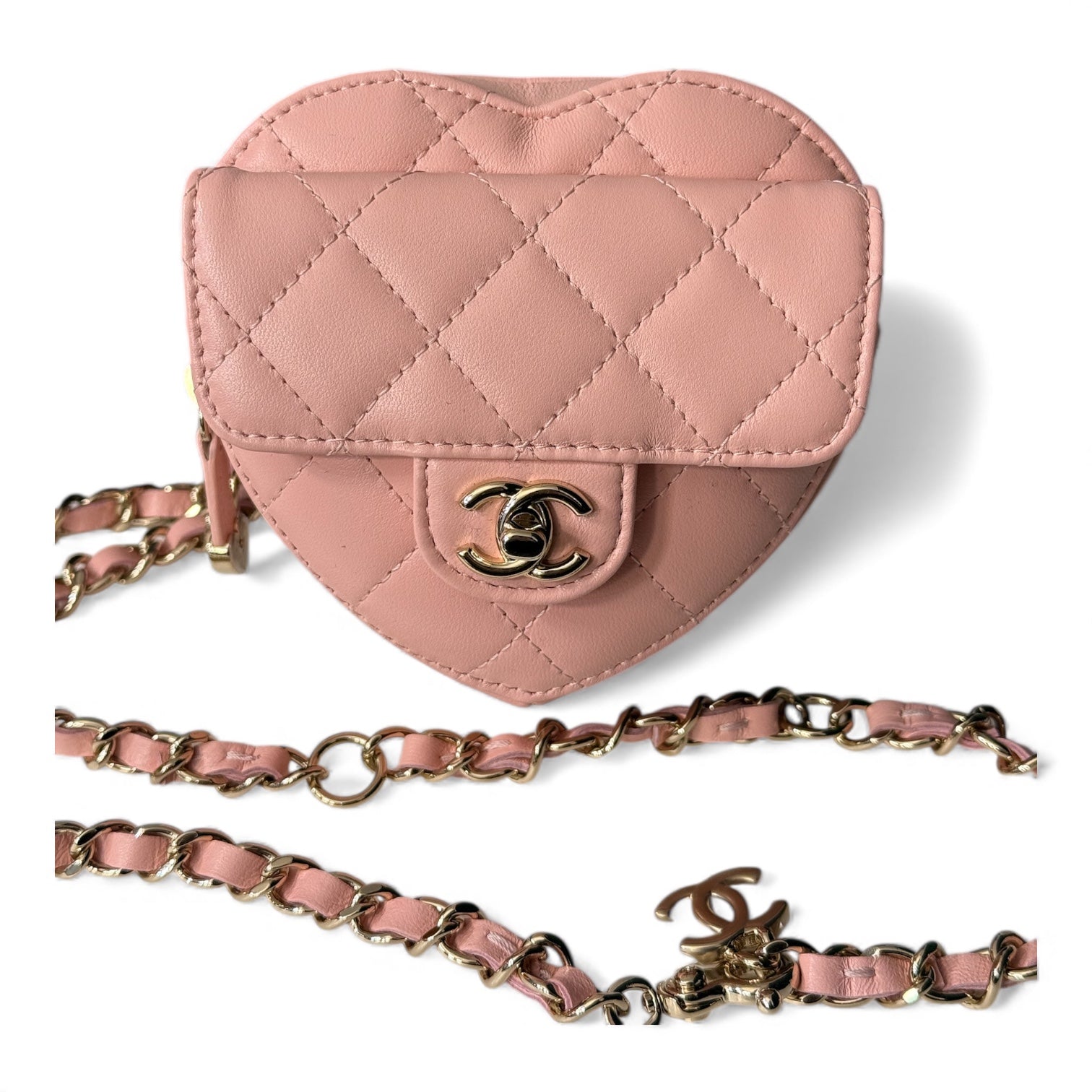 Chanel - Petit sac cœur rose