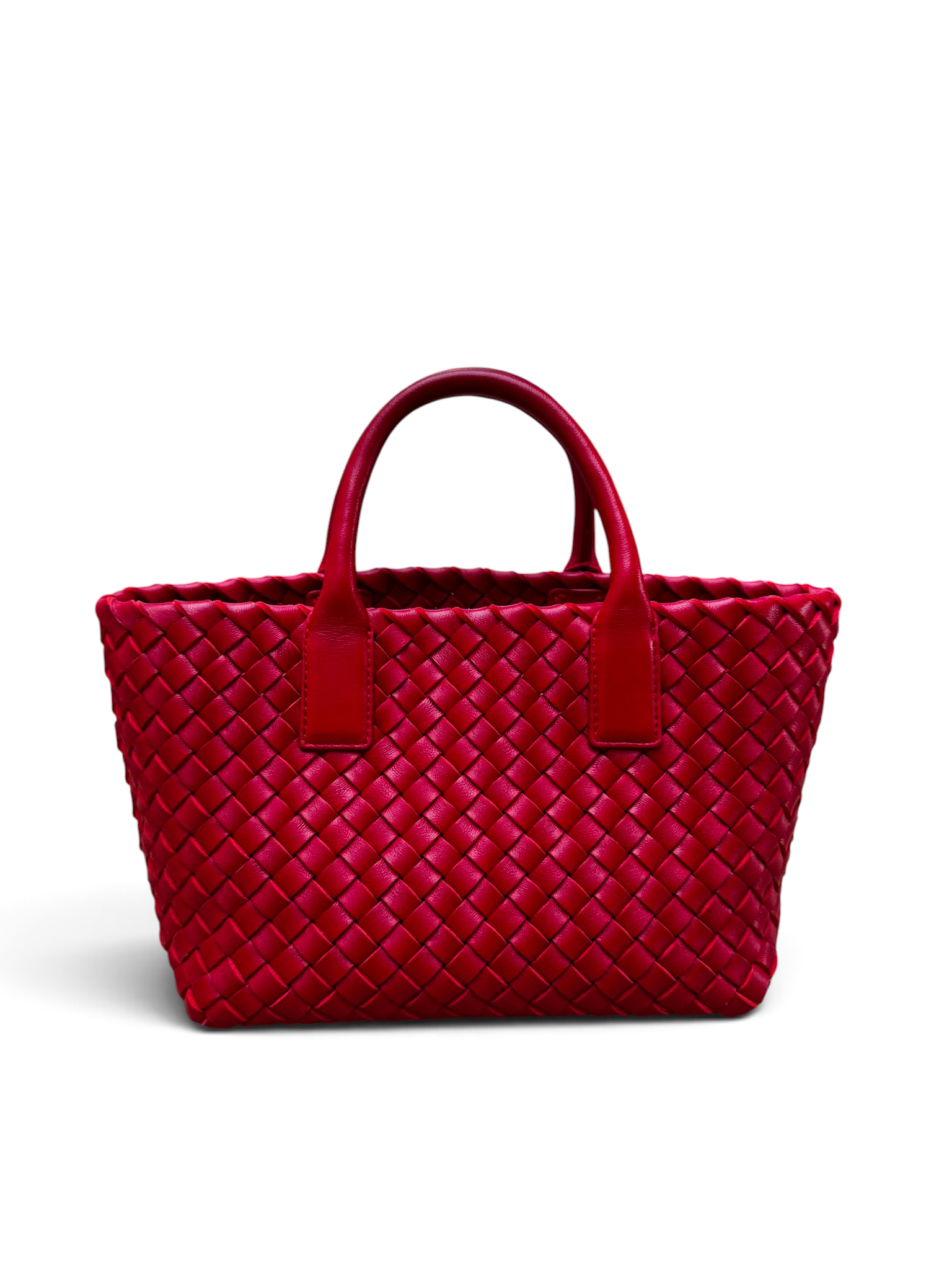 Bottega Veneta - Sac Fourre-Tout en cuir intreccio rouge