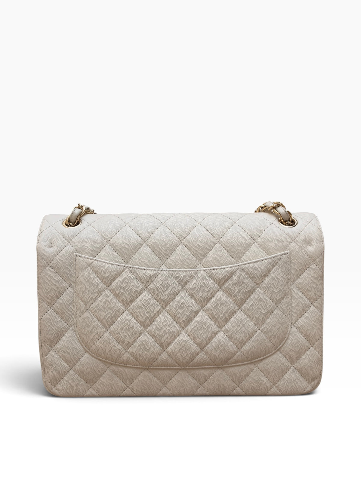 Chanel - Sac Jumbo cuir caviar blanc