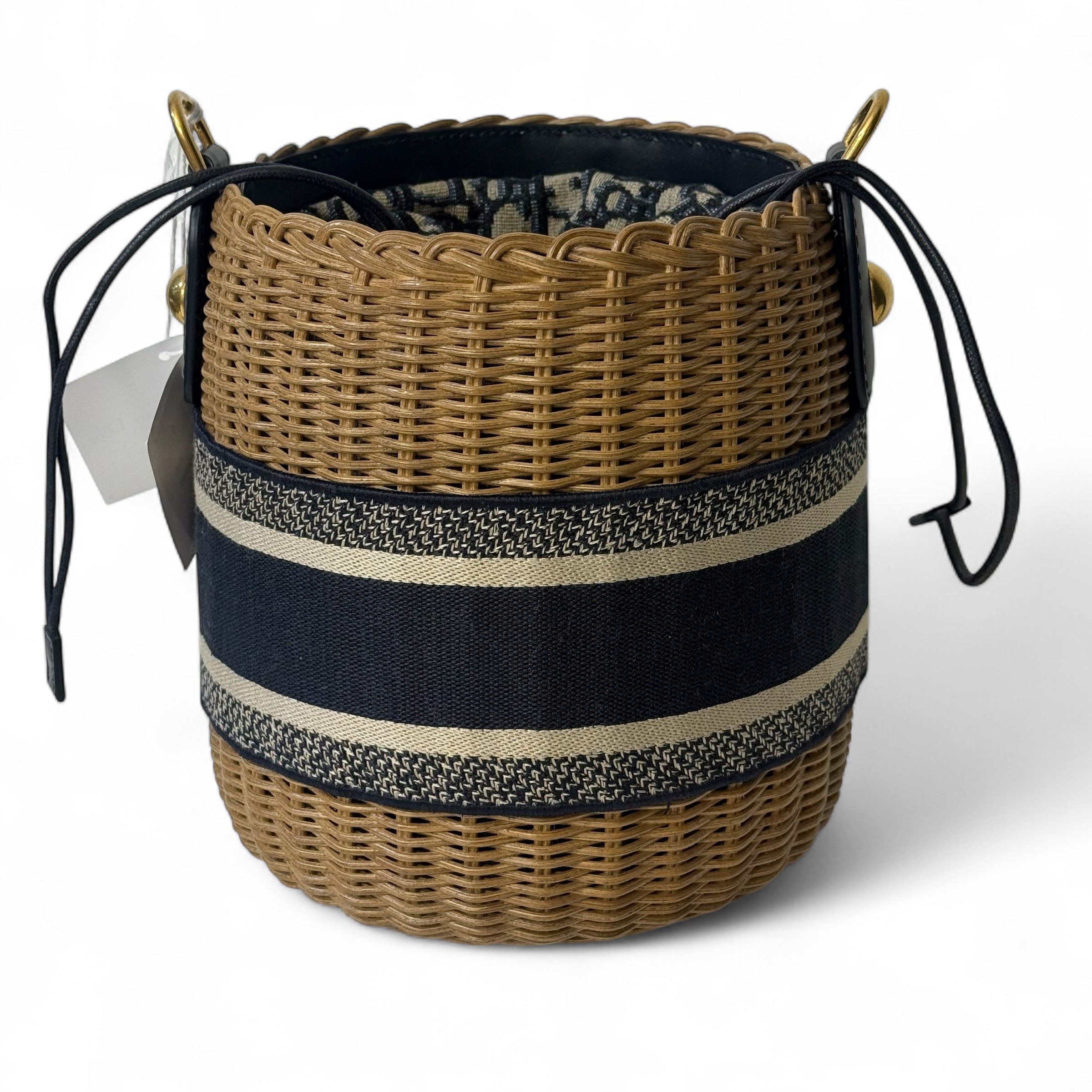 Dior - Panier osier oblique bleu