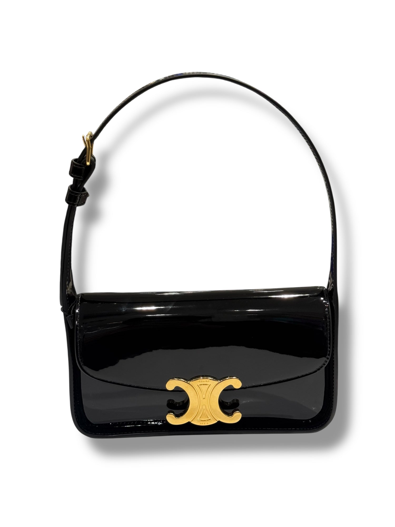 Celine - Sac Terence cuir vernis noir