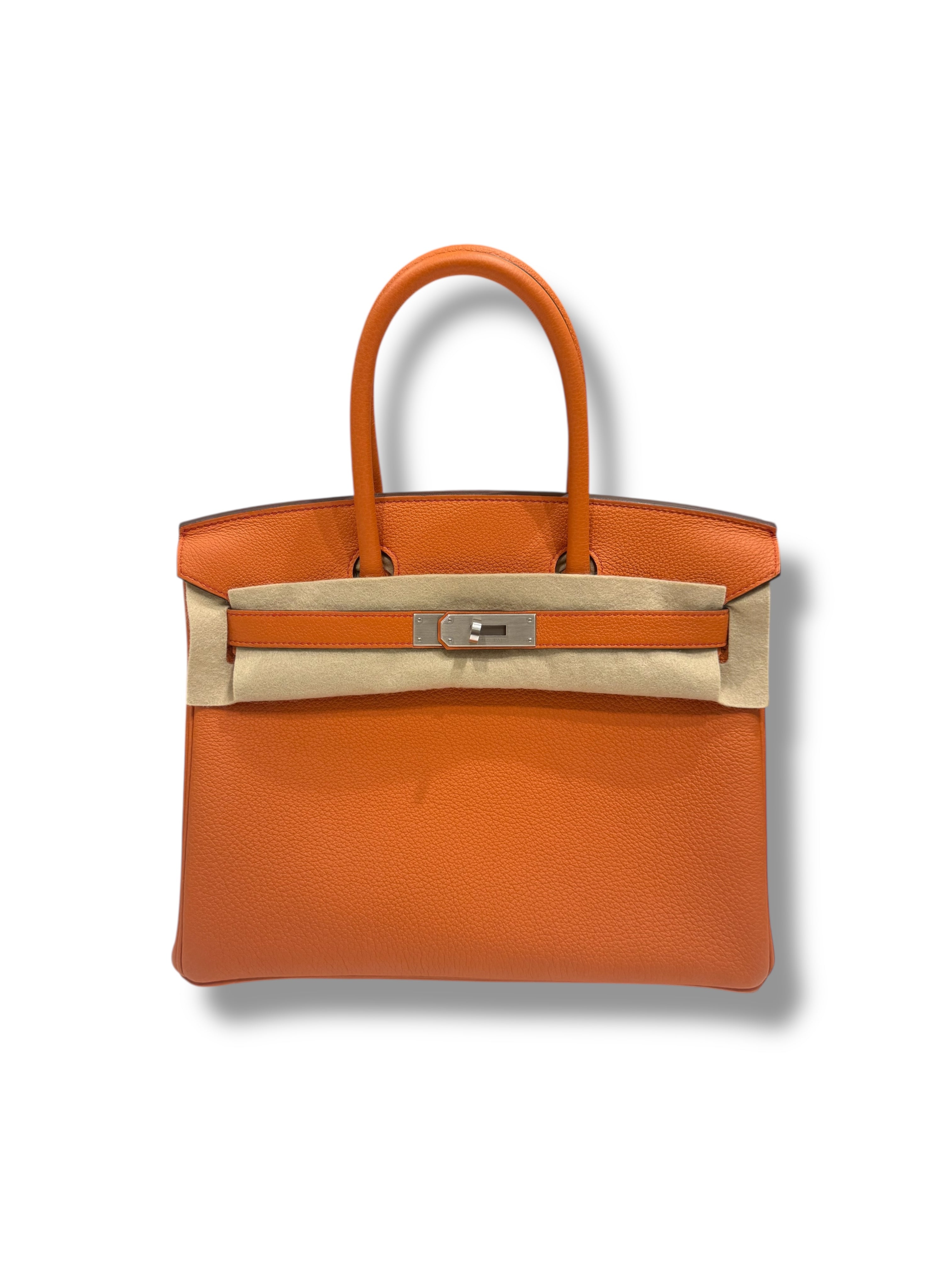 Hermès - Sac Birkin 30 Orange H et Rouge Coeur Commande spéciale