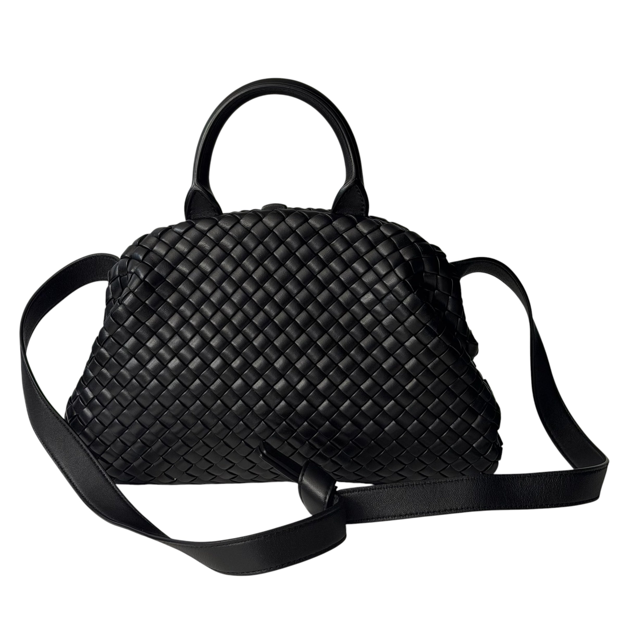 Bottega Veneta - Black intrecciato leather handbag