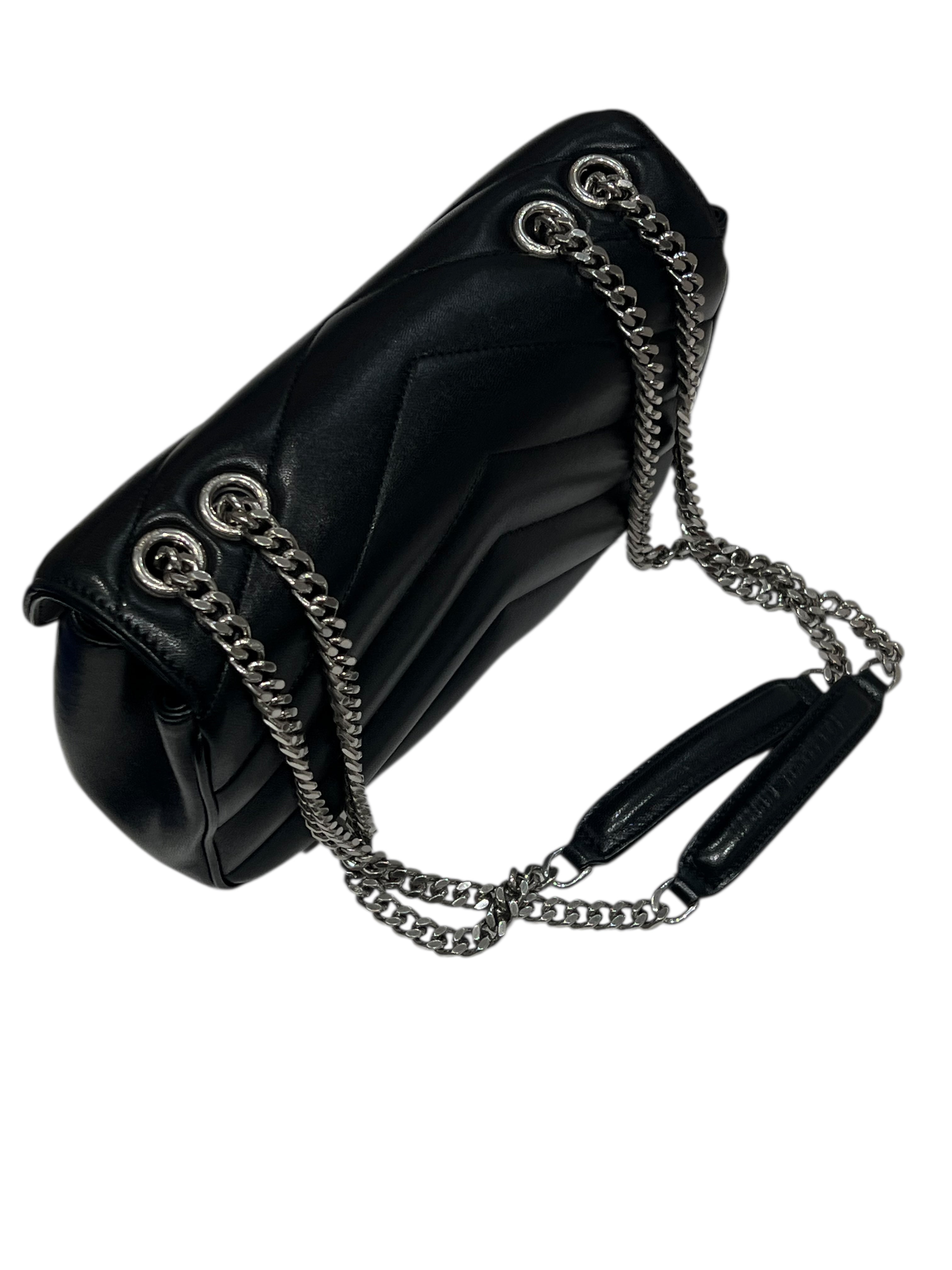 Saint Laurent - sac Loulou small cuir noir