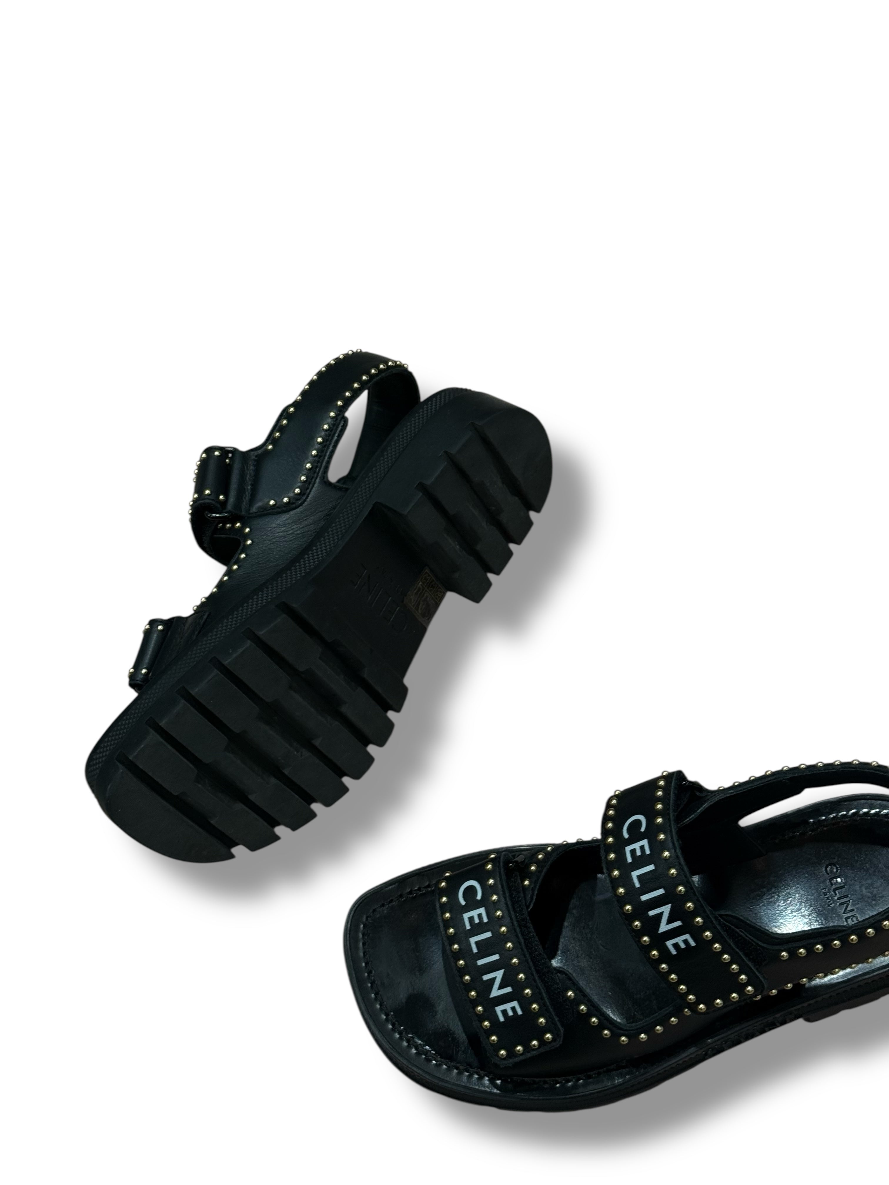 Celine - Sandales Léo noir et clous T36