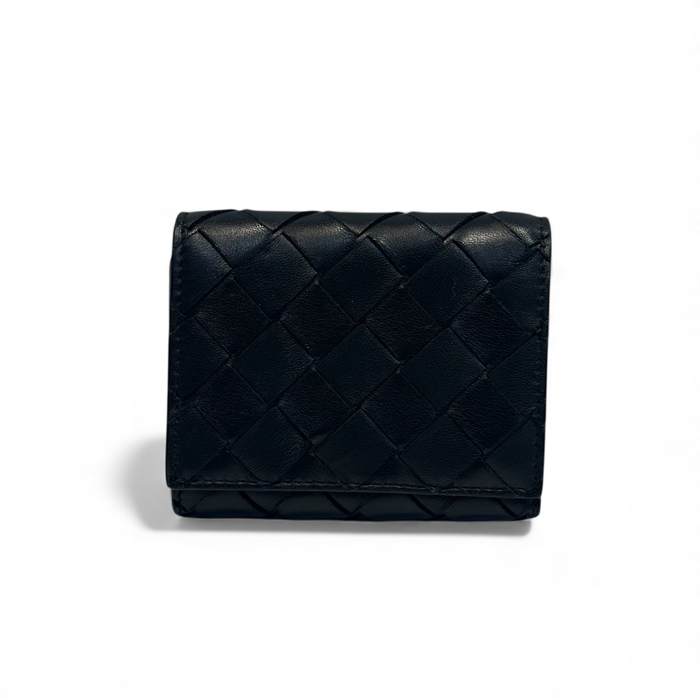 Bottega Veneta - Portefeuille compact en cuir intrecciato
