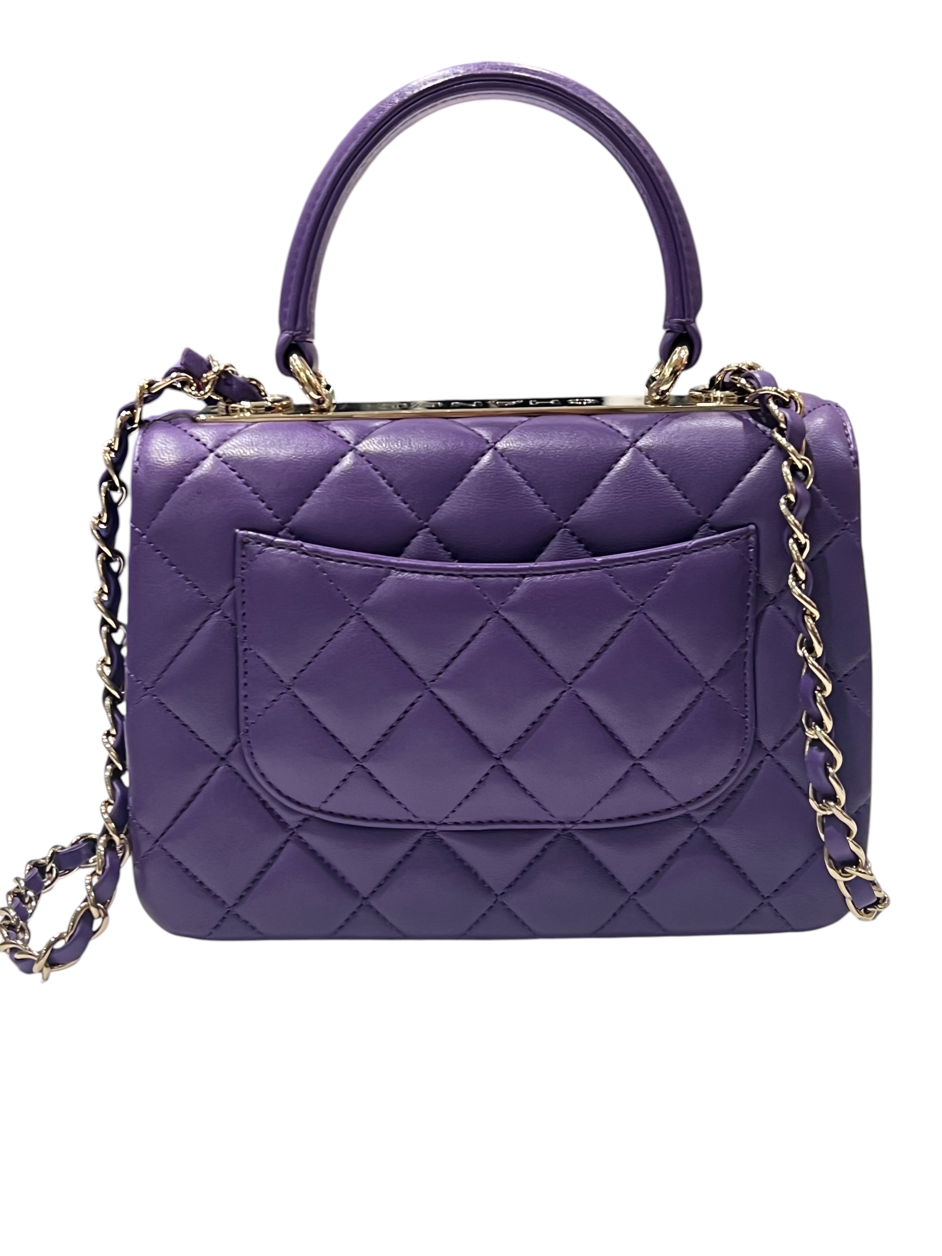 Chanel – Mini-Trendy-Tasche aus violettem Leder