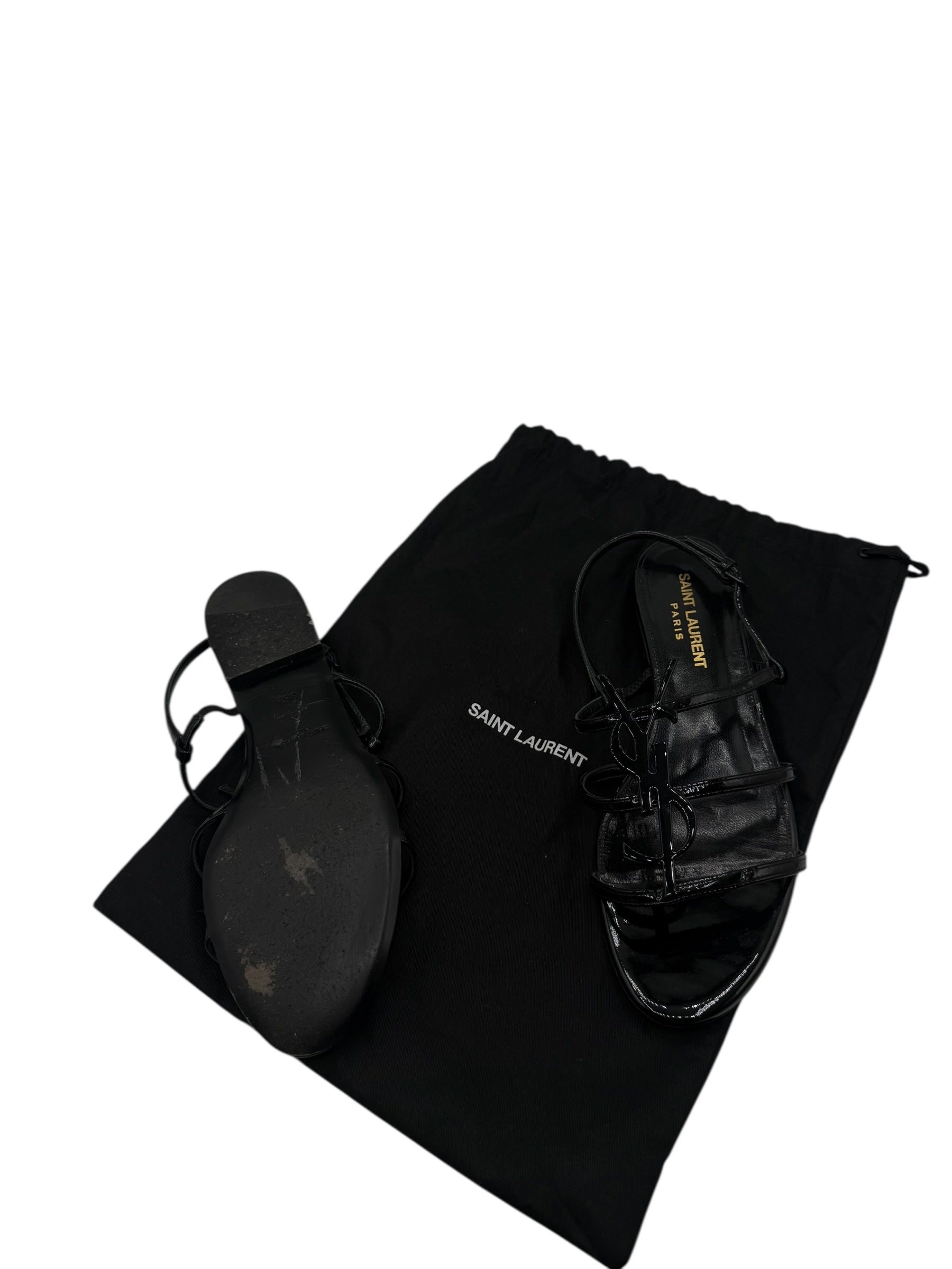 Saint Laurent - Sandales YSL vernis noir