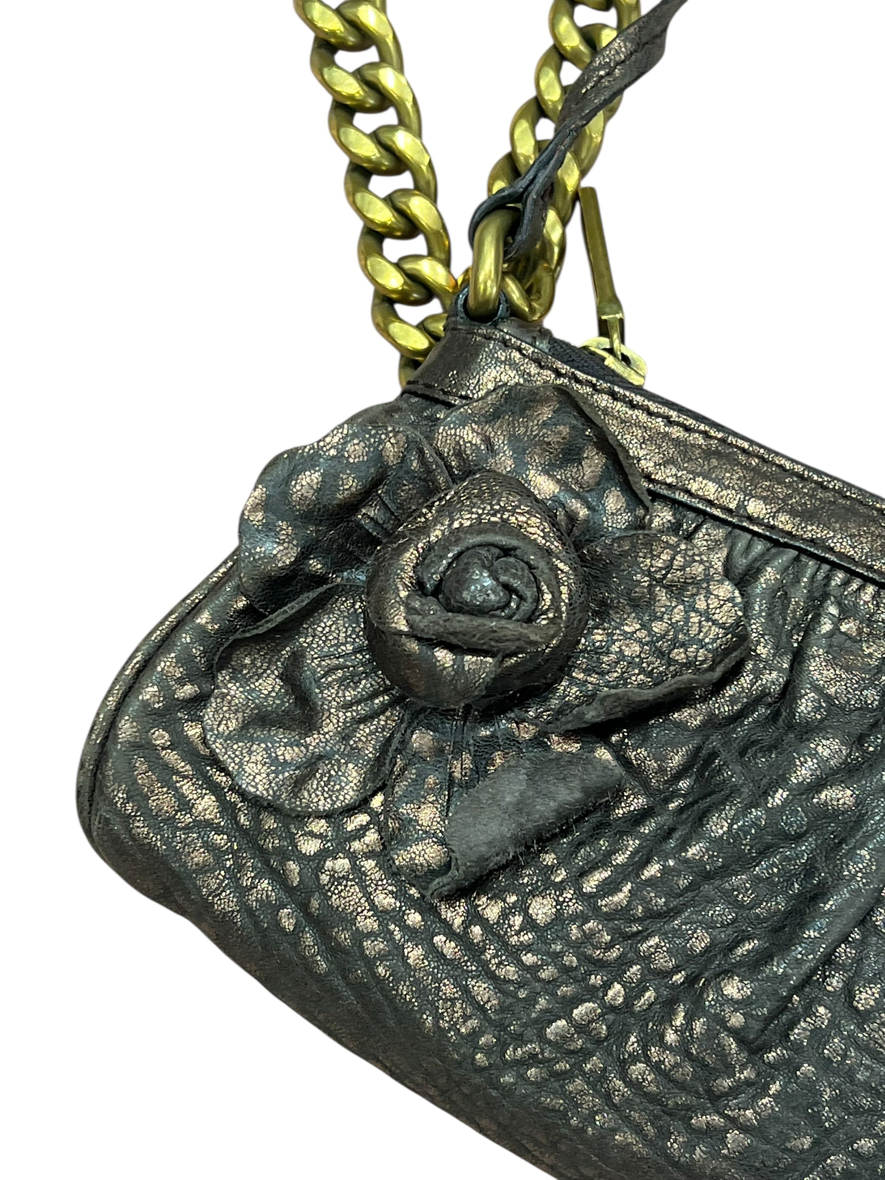 Dolce gabbana - sac pochette cuir bronze