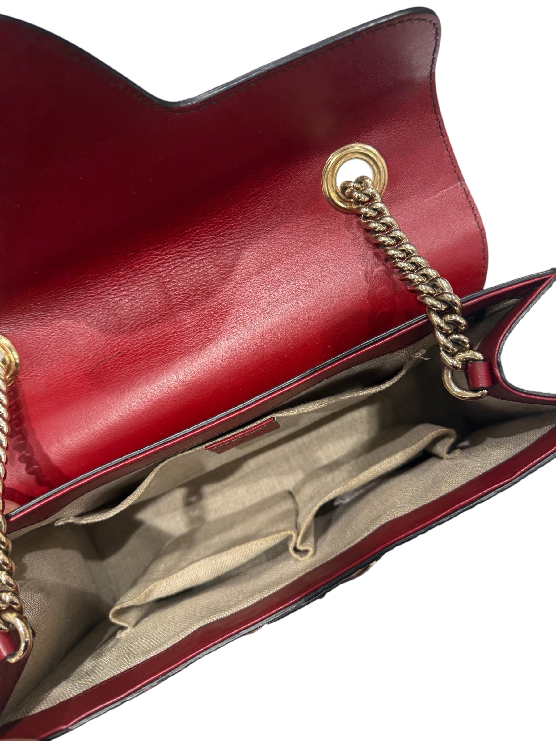 Gucci - Sac Emily cuir monogramme bordeaux
