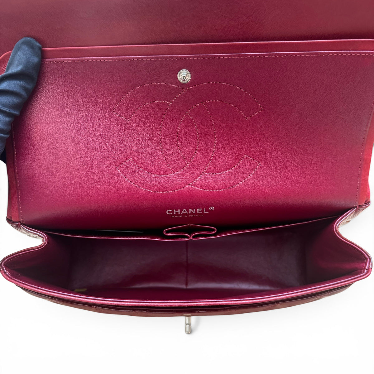Chanel - Sac Jumbo cuir vernis rouge