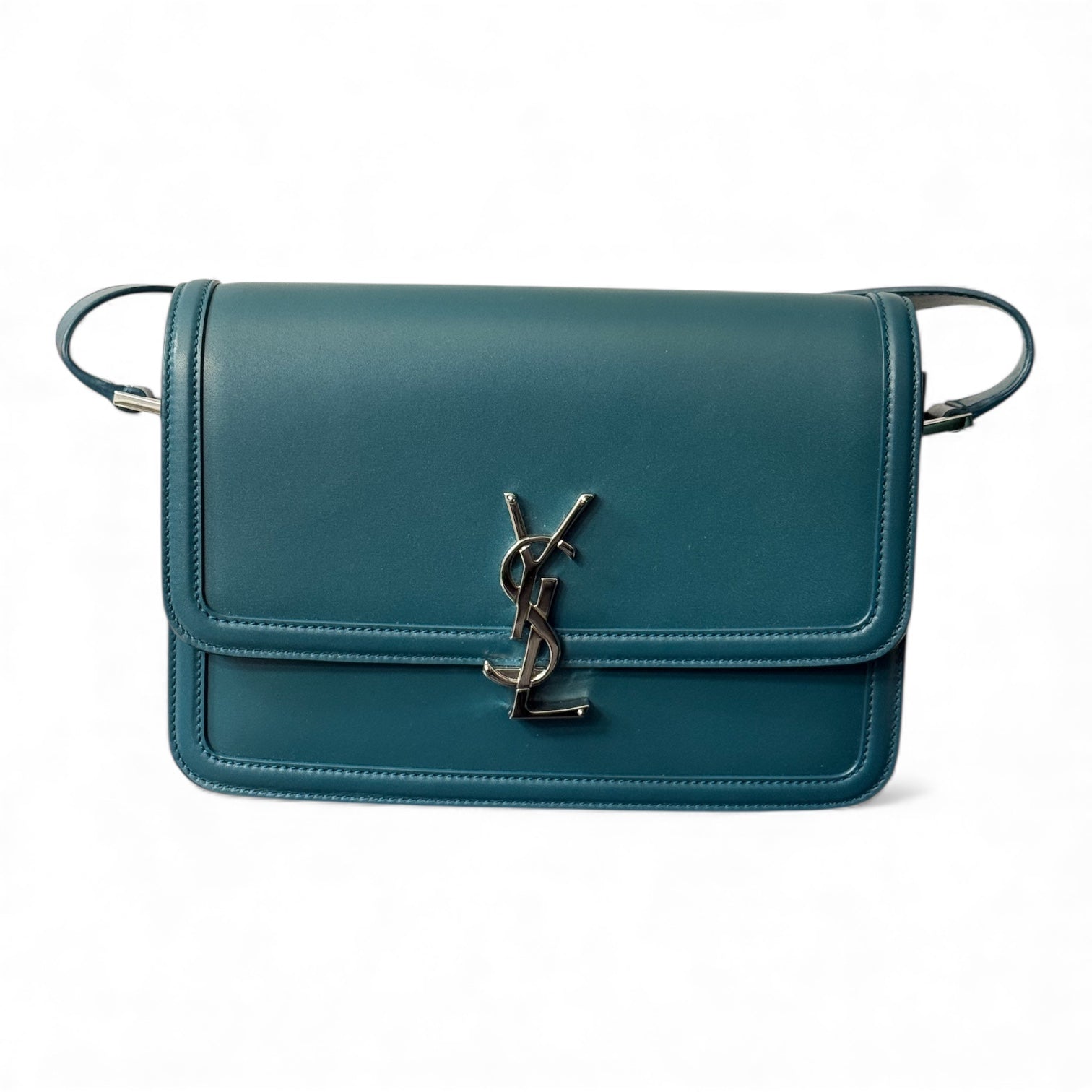 Saint Laurent - Sac Cassandra en cuir bleu canard