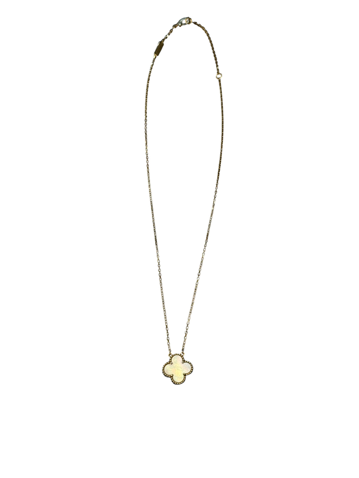 Van Cleef & Arpels – Vintage-Alhambra-Halskette aus Perlmutt und Gelbgold