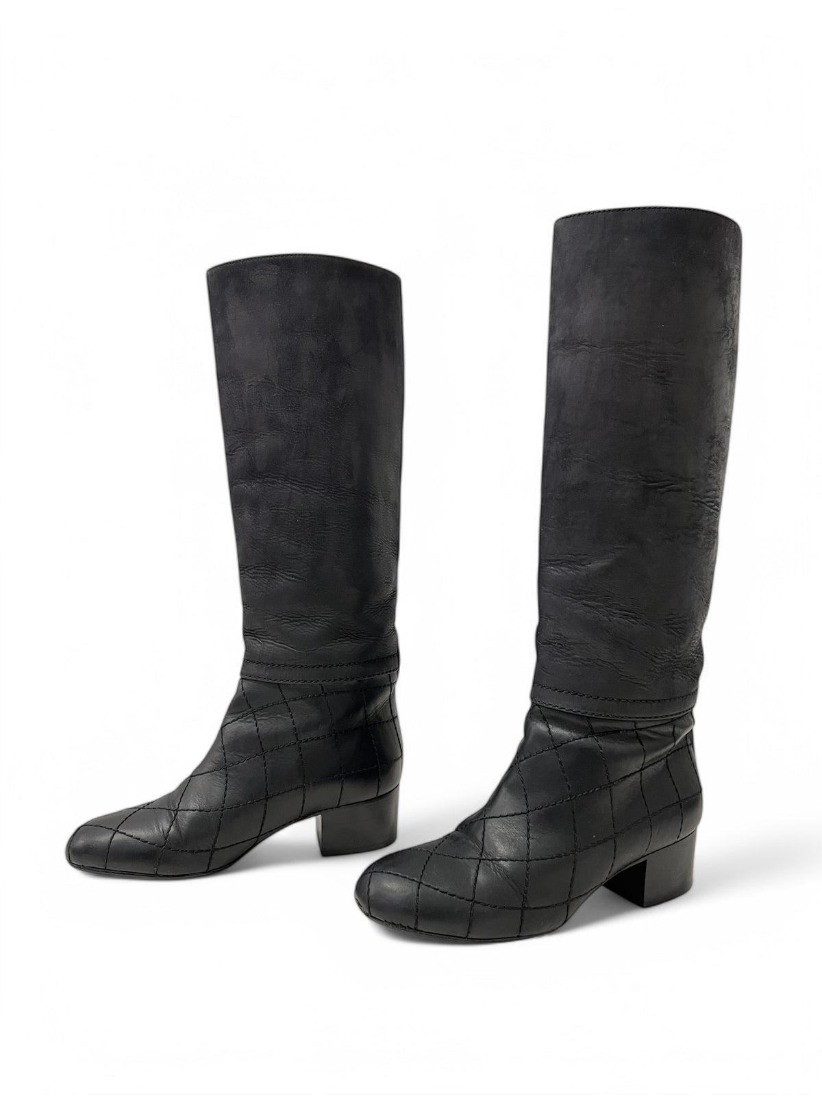 Chanel - Bottes avec surpiqûres T.38