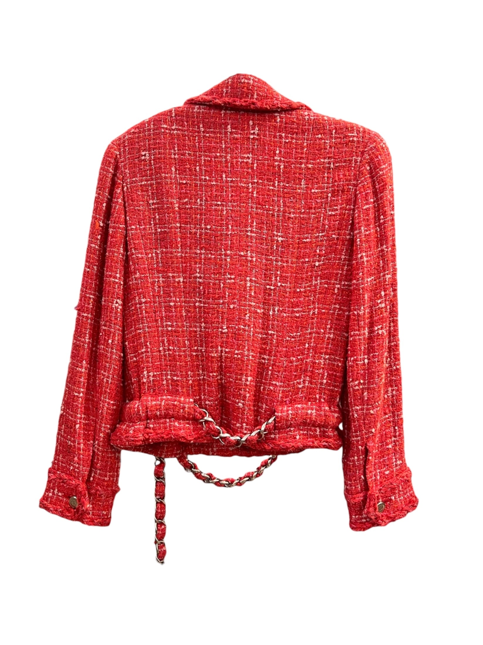 Chanel - Tweed jacket with camellia, size 34