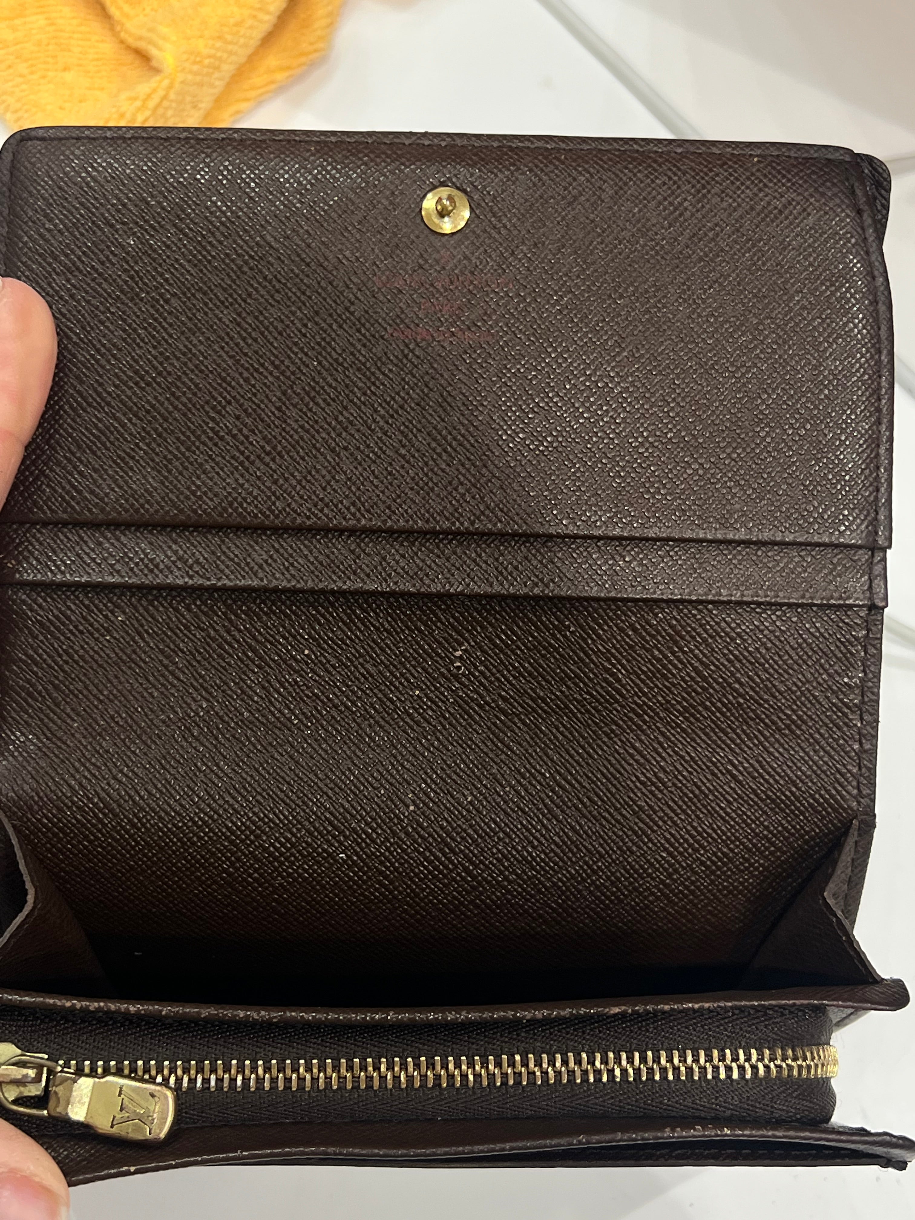 Louis Vuitton - portefeuille Alexandra toile damier ébène