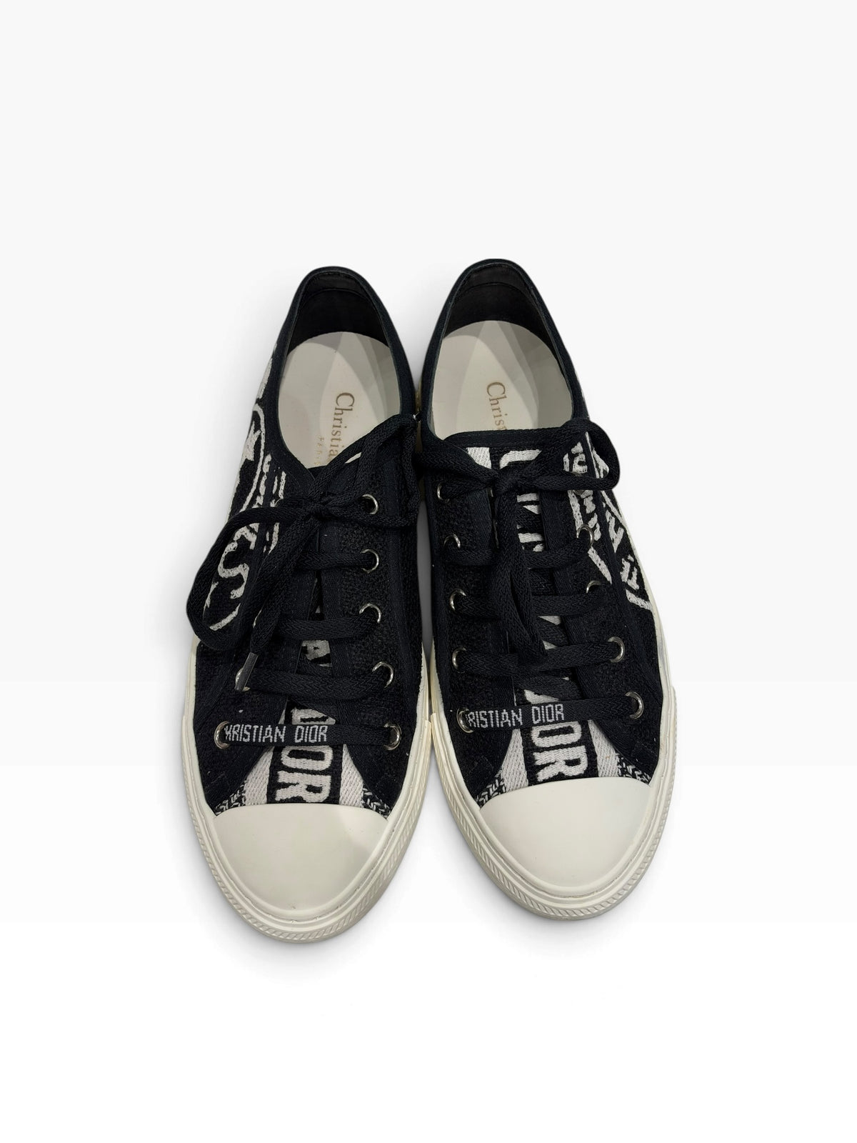 Christian Dior - Sneaker Walk’n en toile marine et cuir blanc