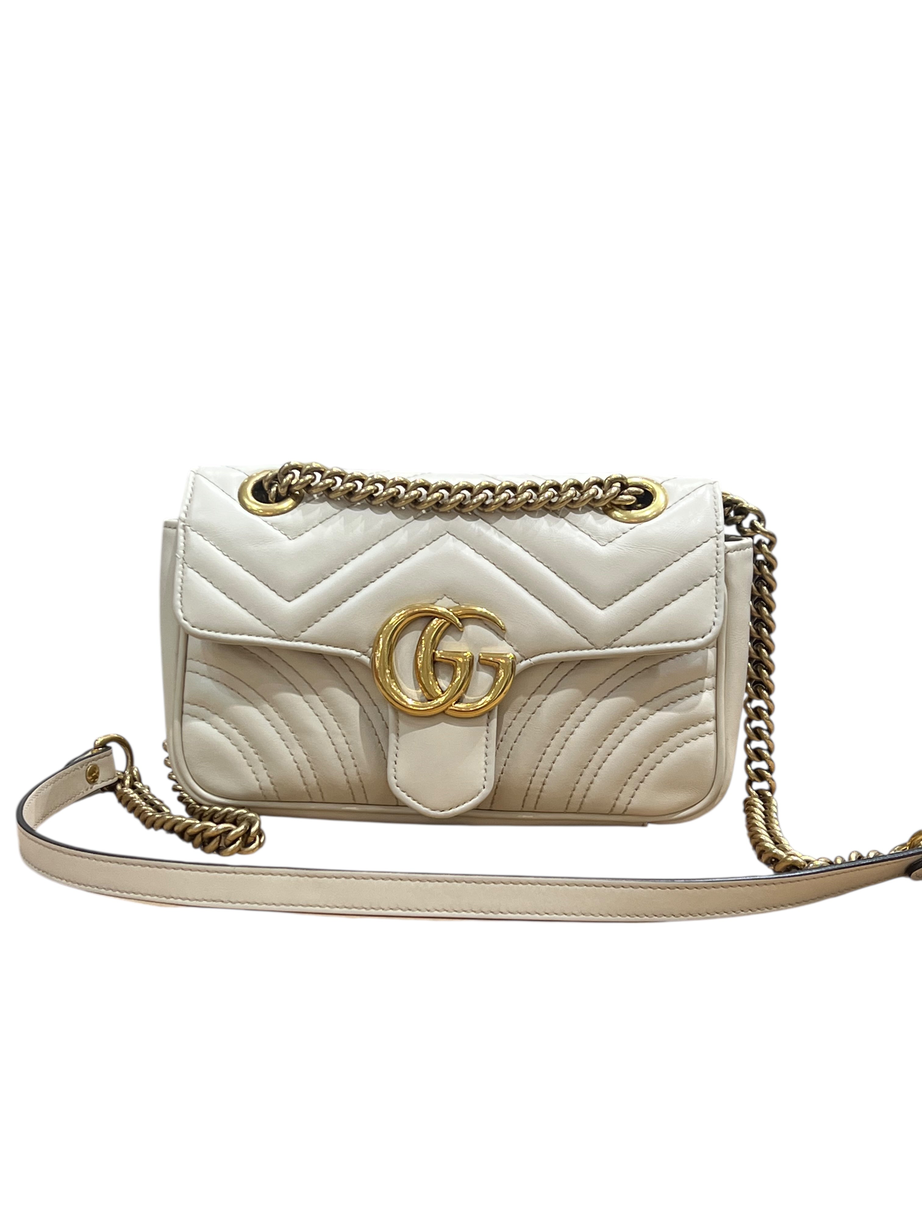 Gucci - Sac Marmont PM en cuir lisse écru