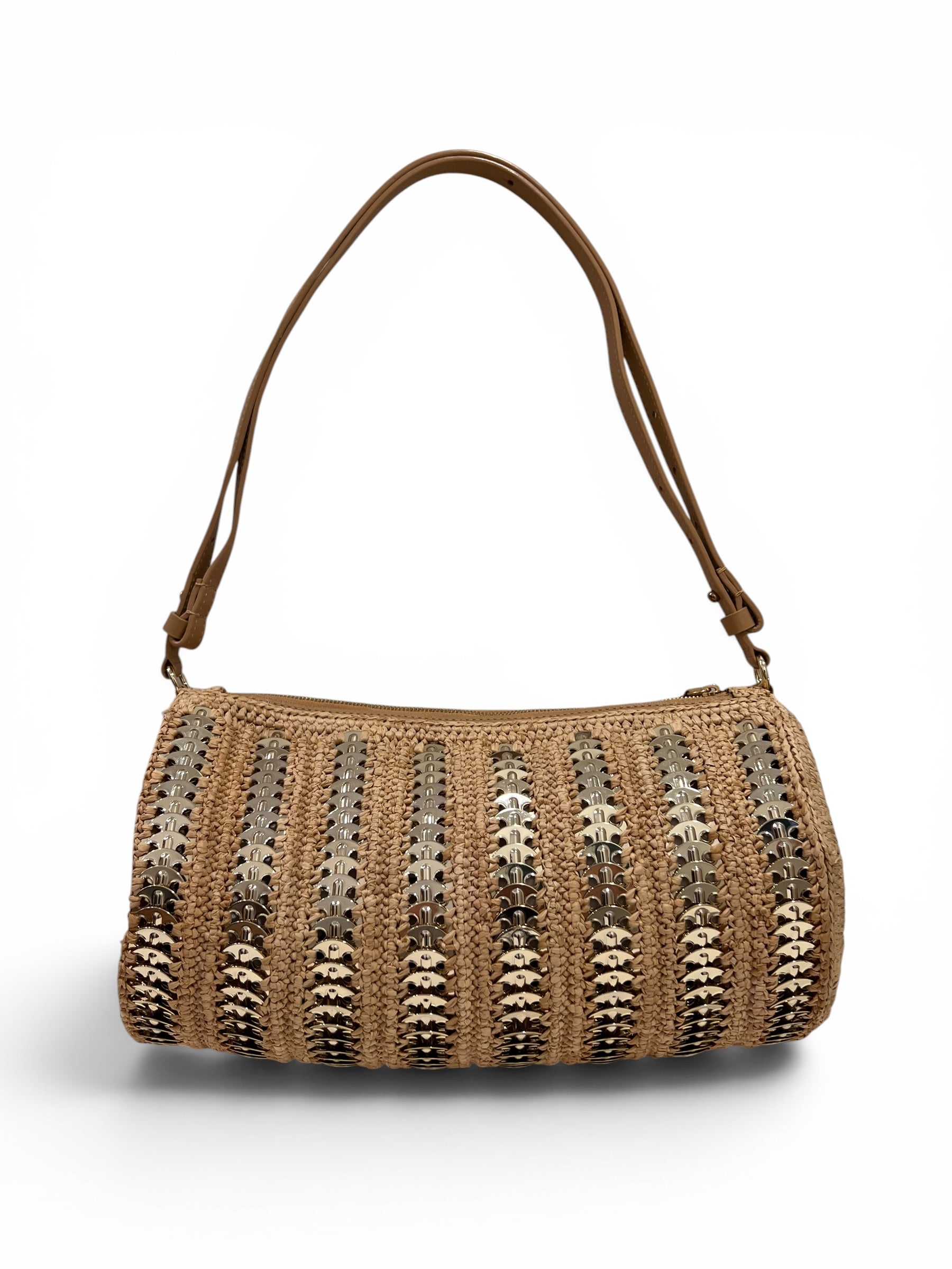 Paco Rabanne - Sac Bowling en raphia et métal