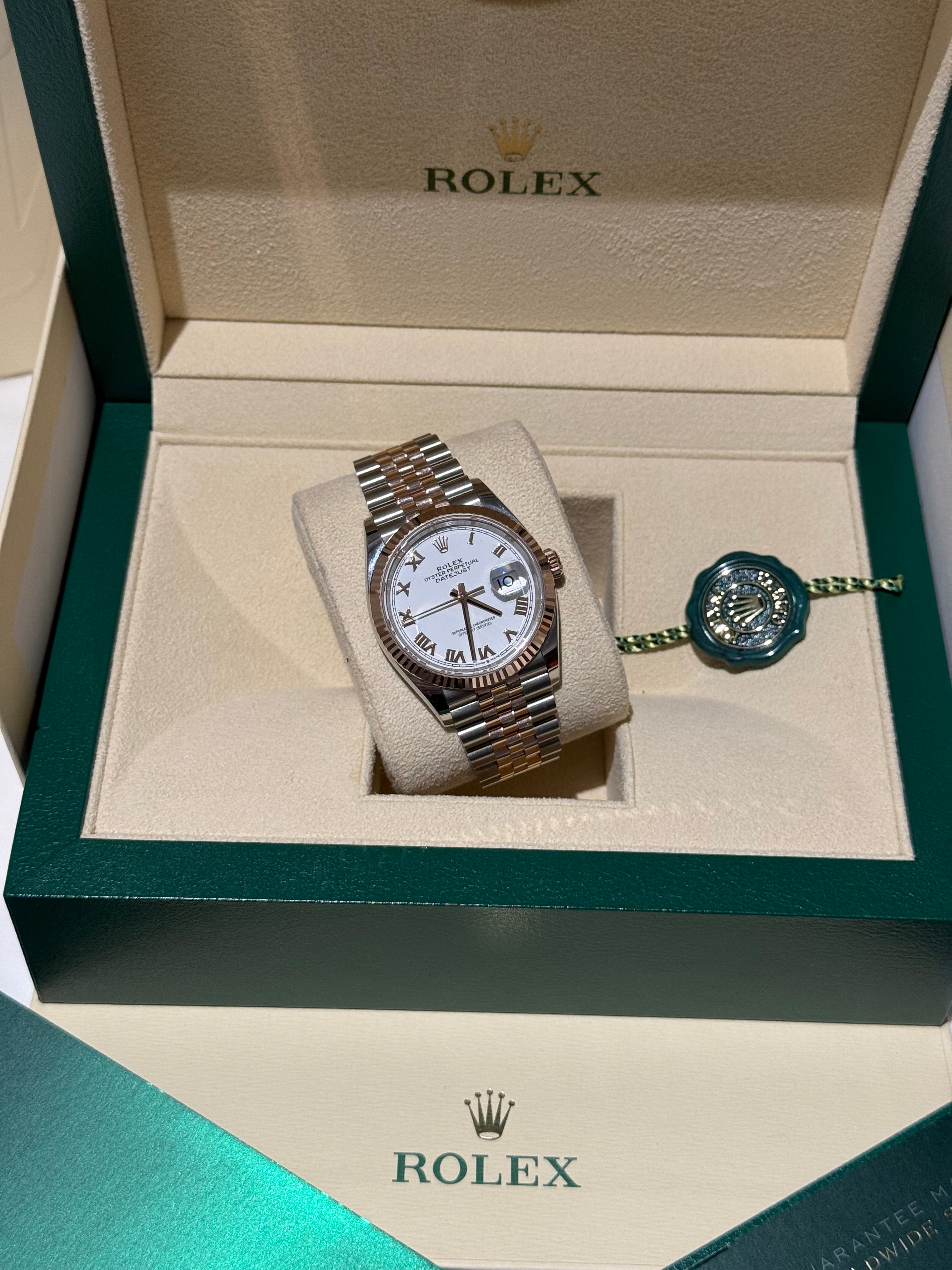 Rolex - Datejust 36mm Cannelée Or rose et jubilee