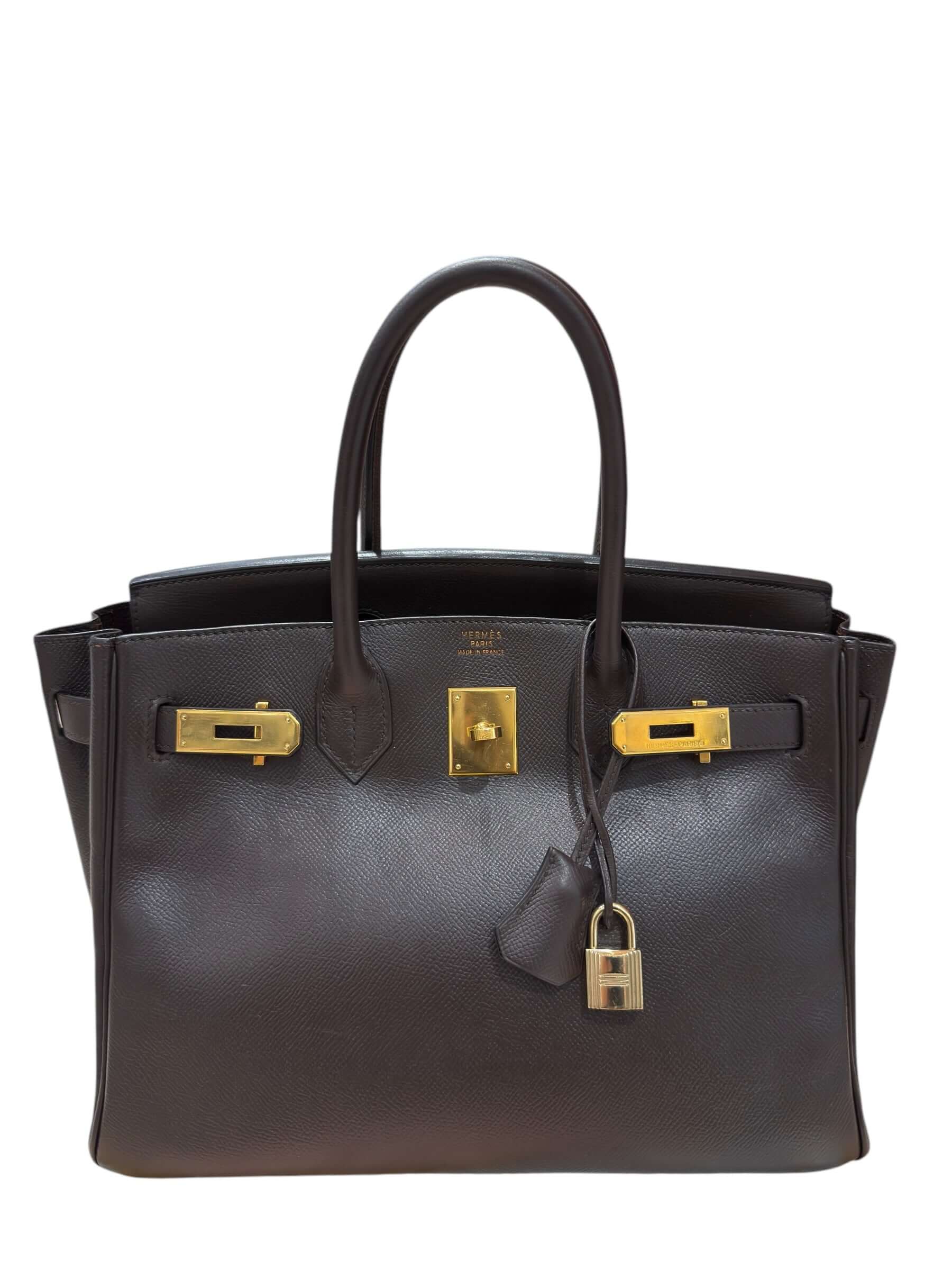 Hermès - Sac birkin 30 epsom chocolat GHW