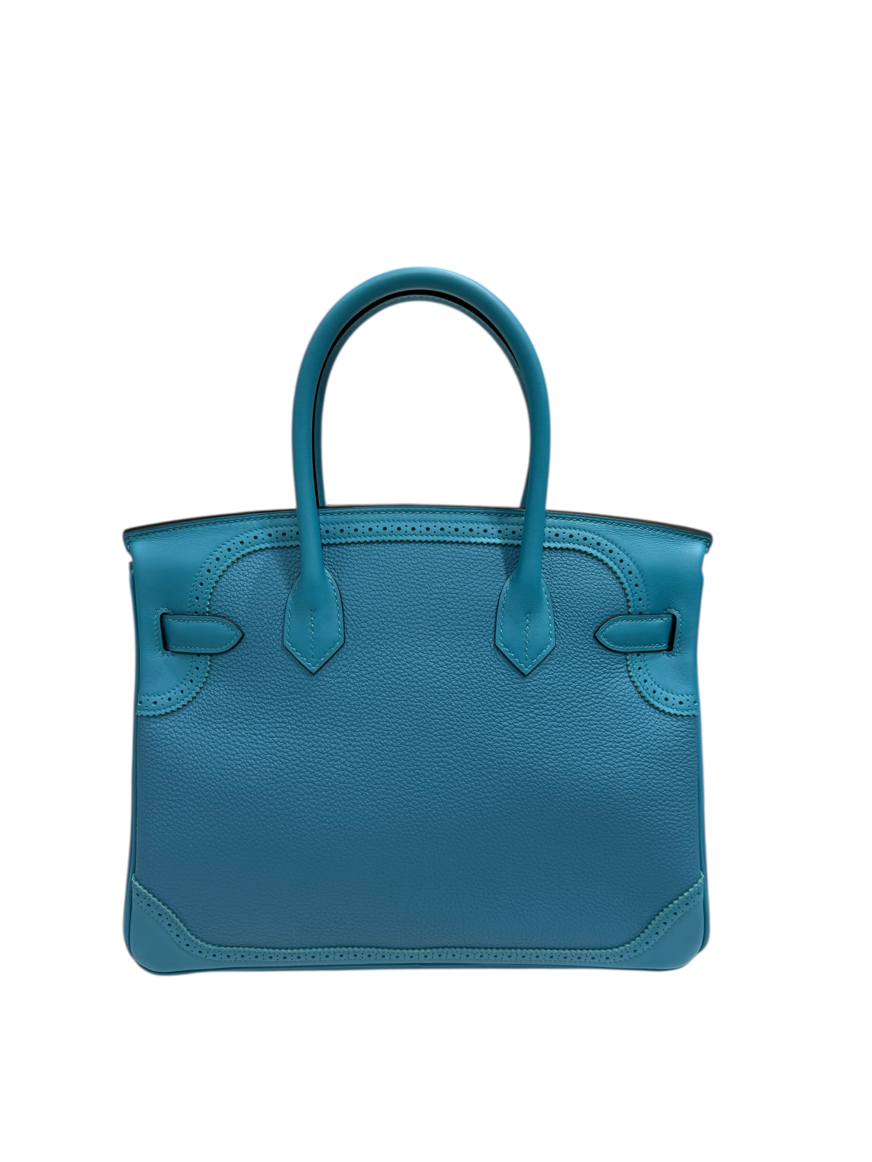 Hermès - Birkin 30 Ghilli togo/swift Turquoise PHW