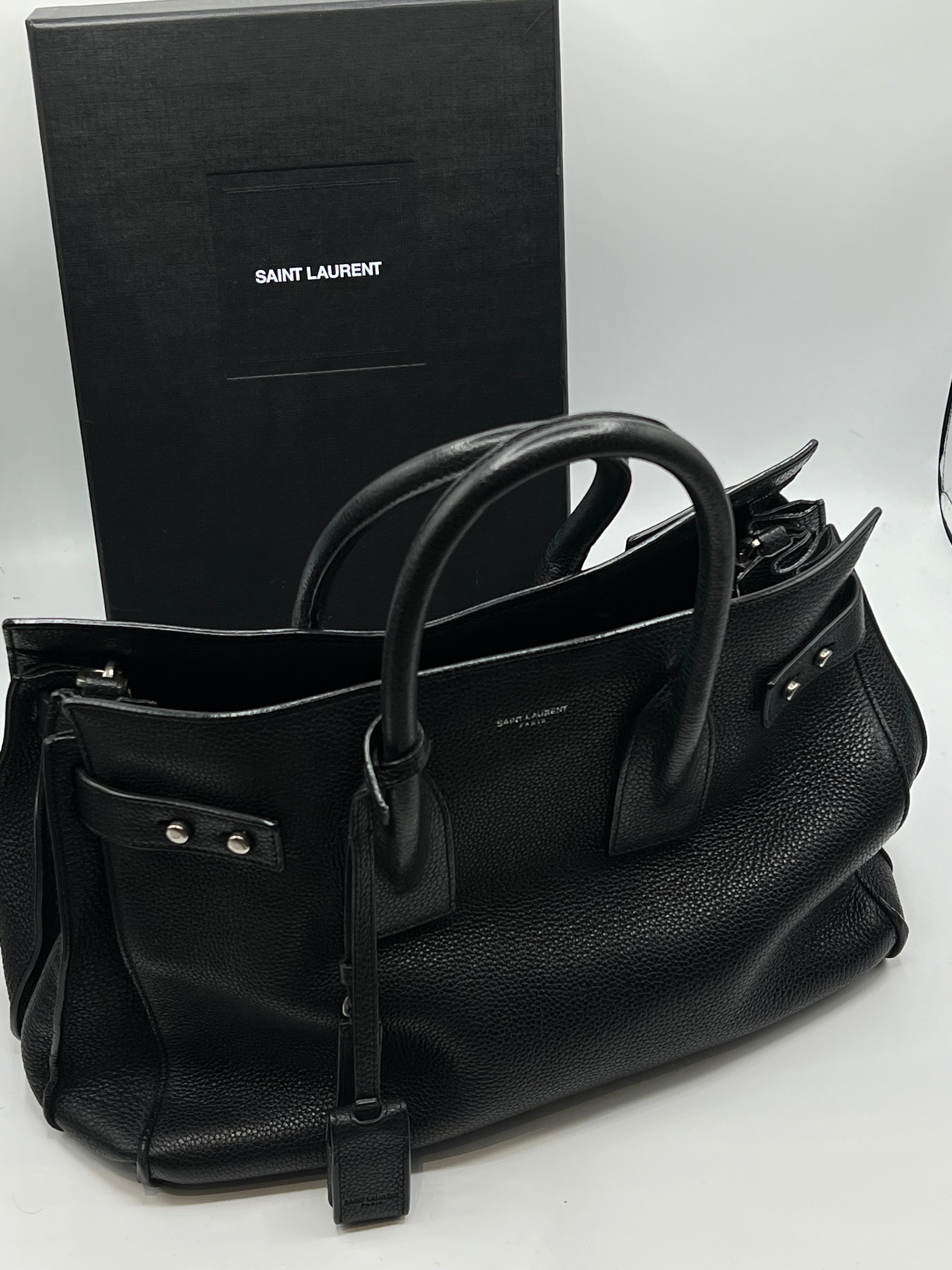 Saint Laurent - sac de jour souple cuir noir