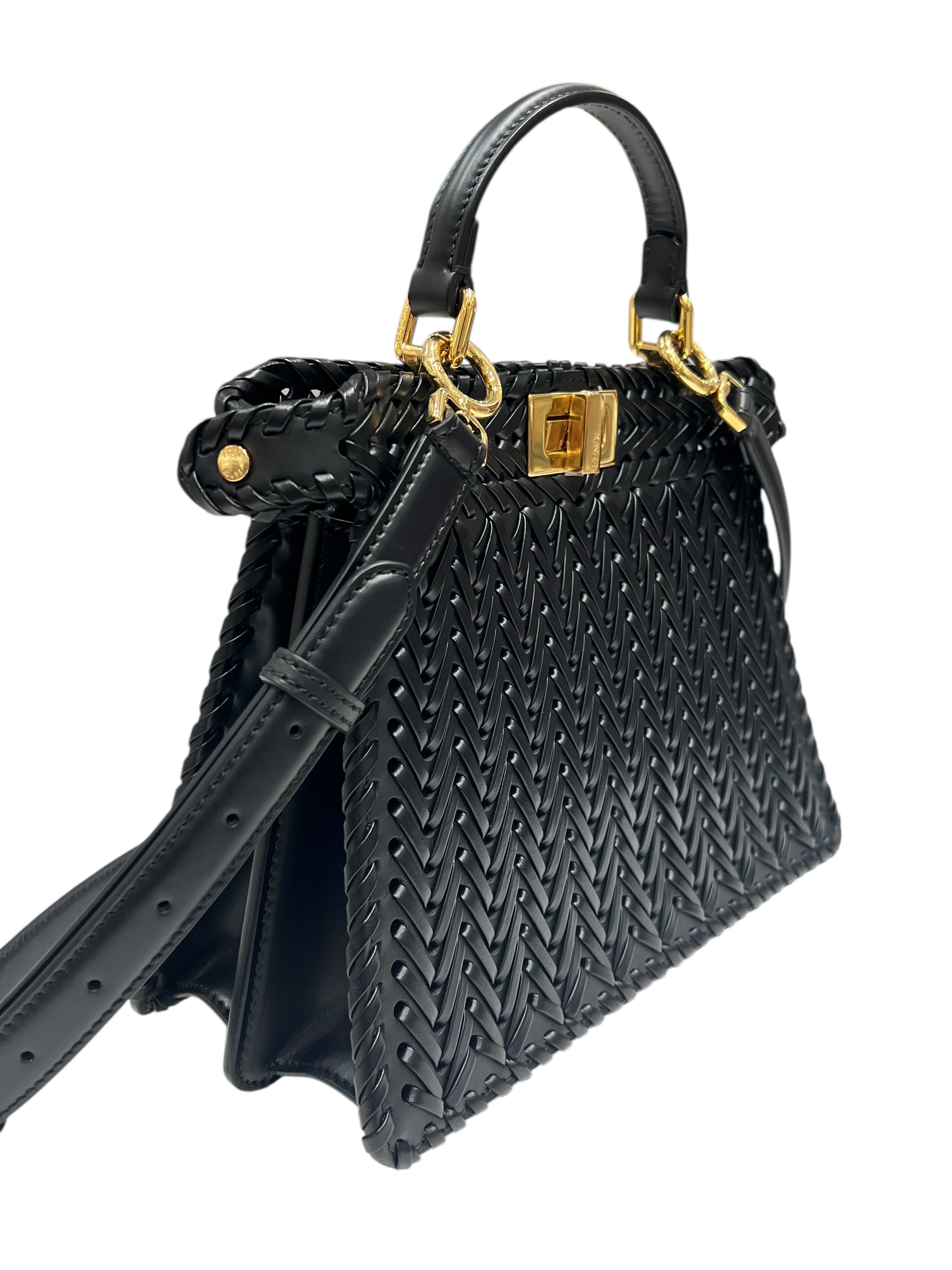 FENDI - sac Peekaboo cuir noir accastillage doré