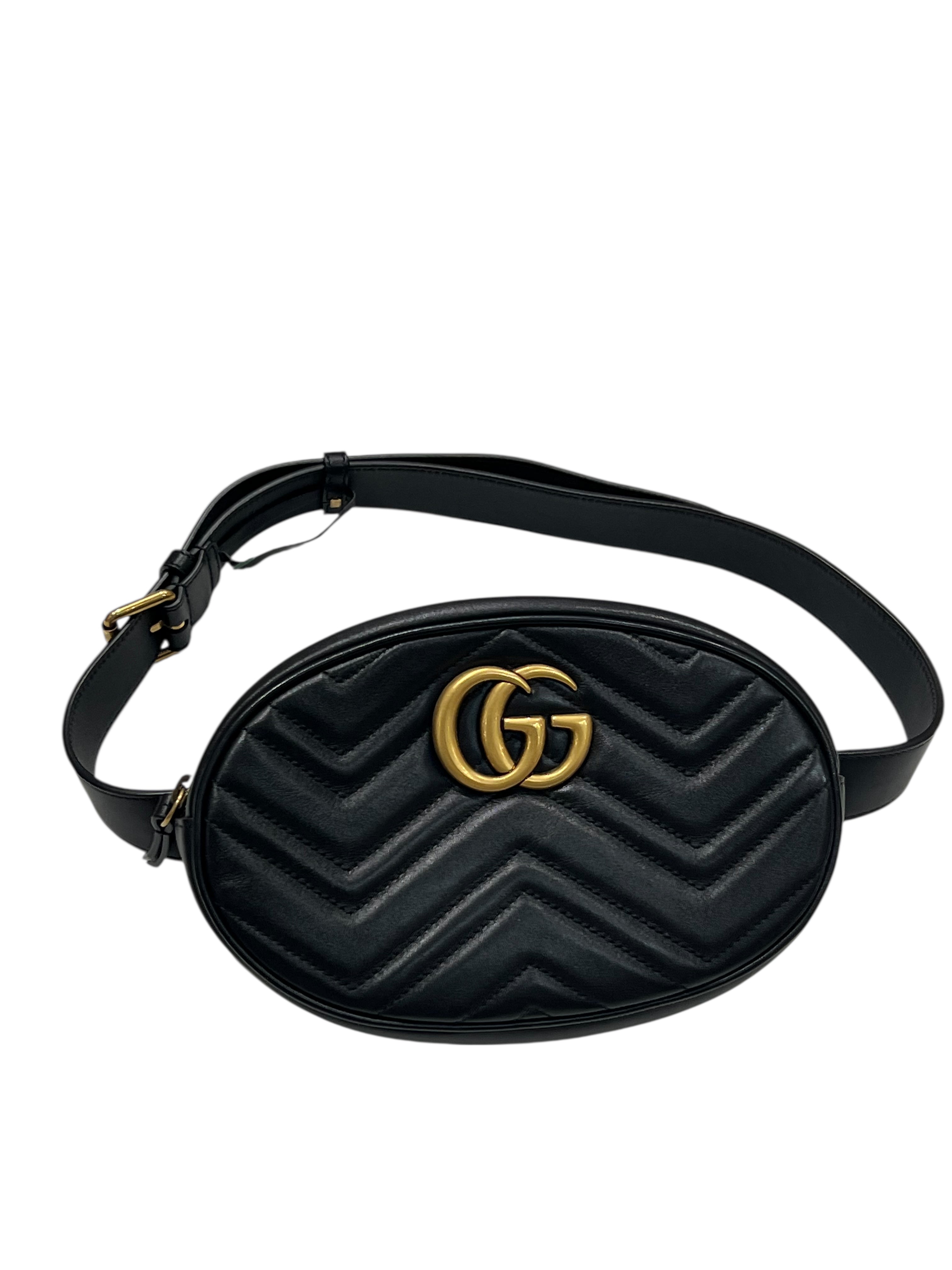 Gucci - pochette ceinture marmont cuir noir T85