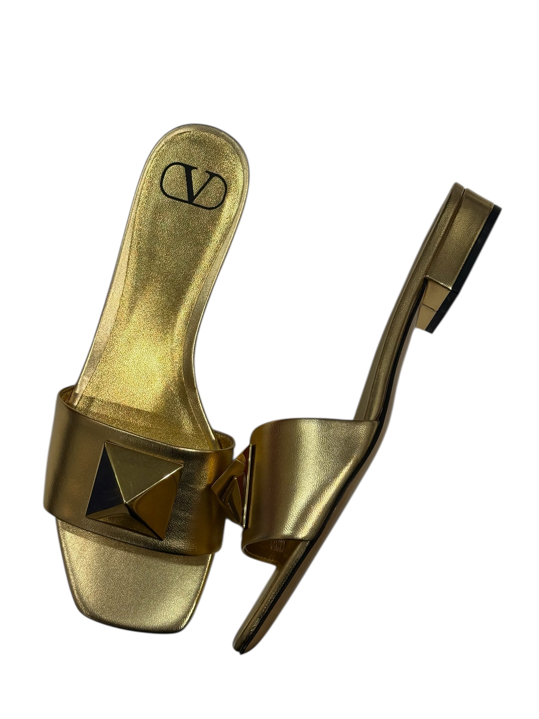 Valentino - Sandales Rockstud dorées T39