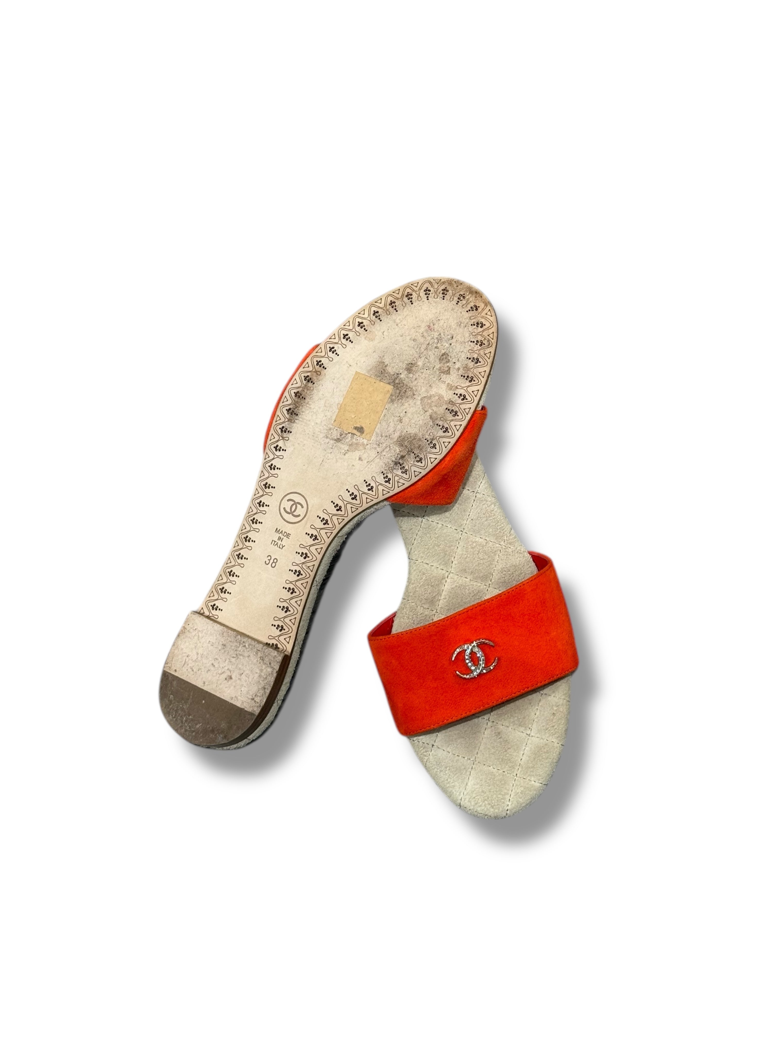 Chanel - Sandales corail CC T38