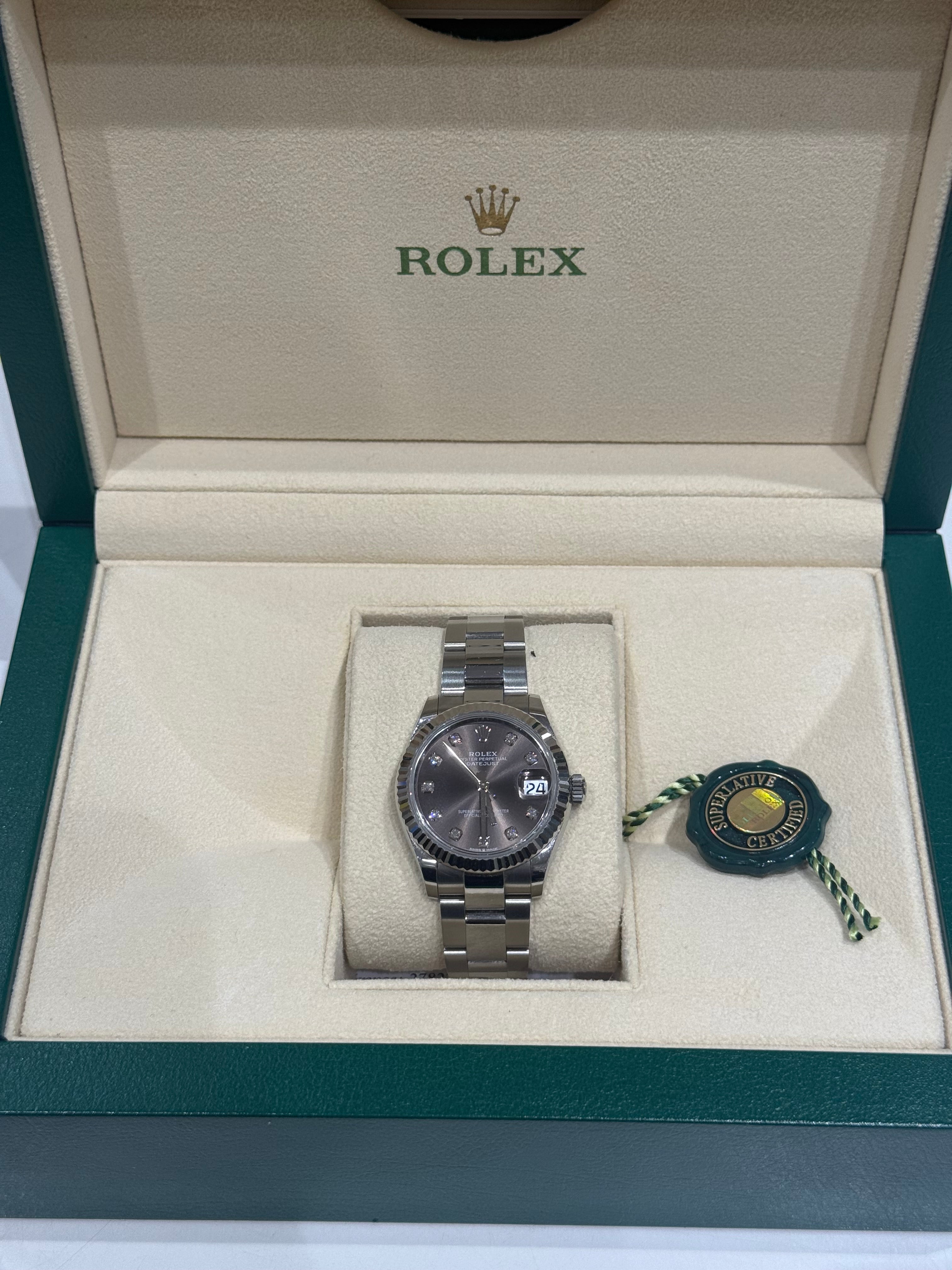 Rolex - Montre Datejust 31 mm diamants et Oyster