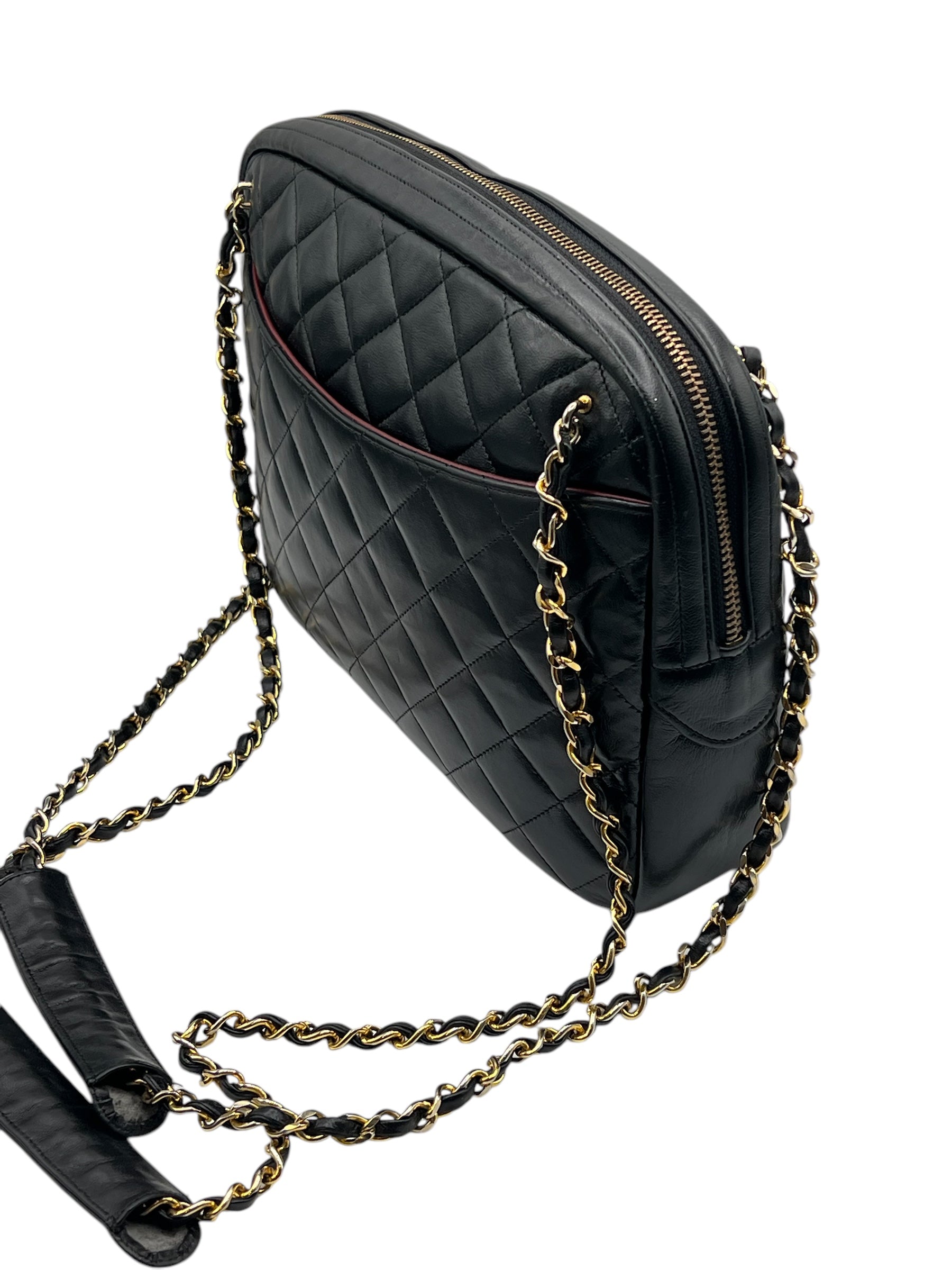 Chanel - sac caméra cuir noir vintage