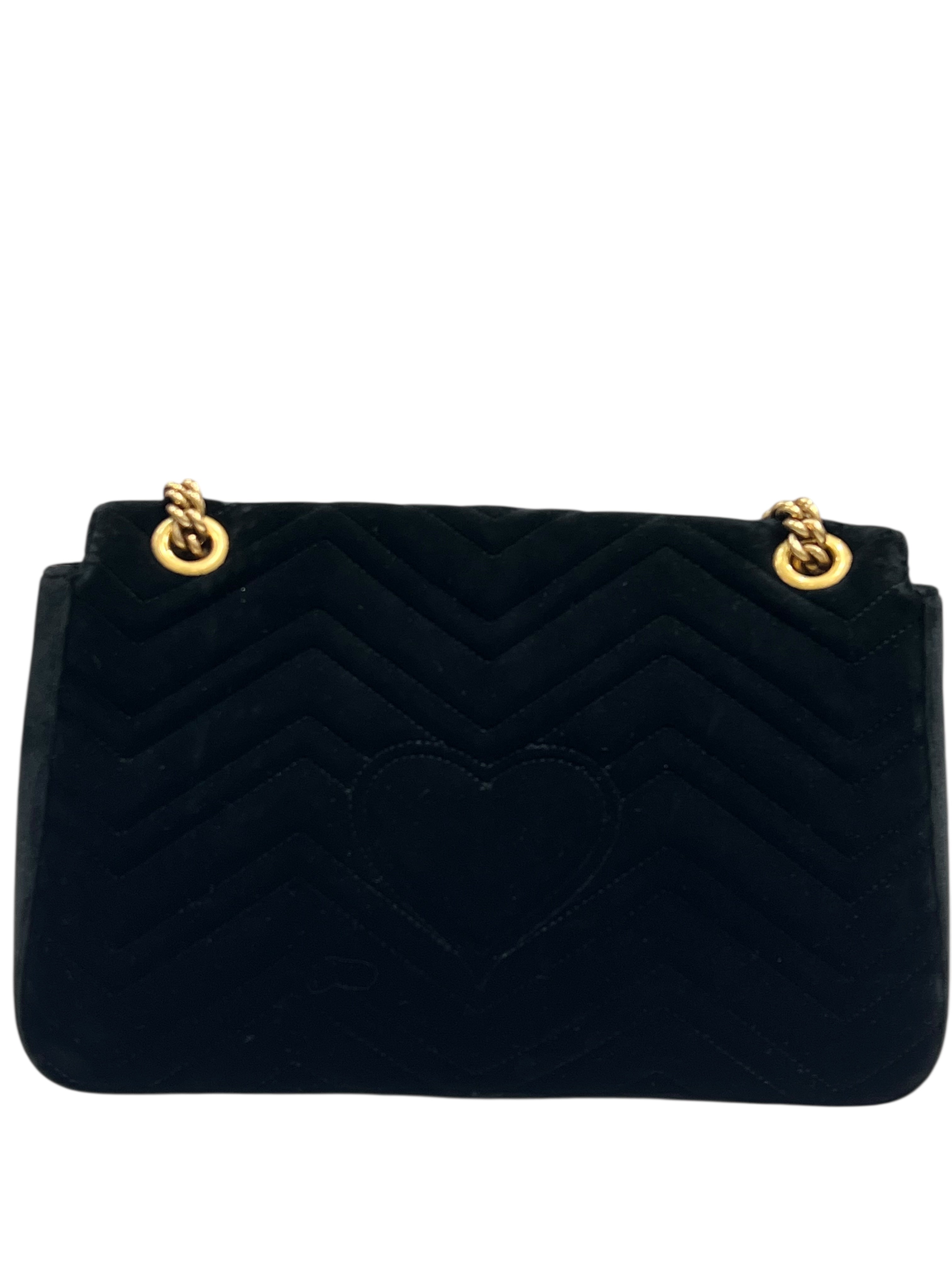 Gucci - sac marmont GM velours noir et broderies